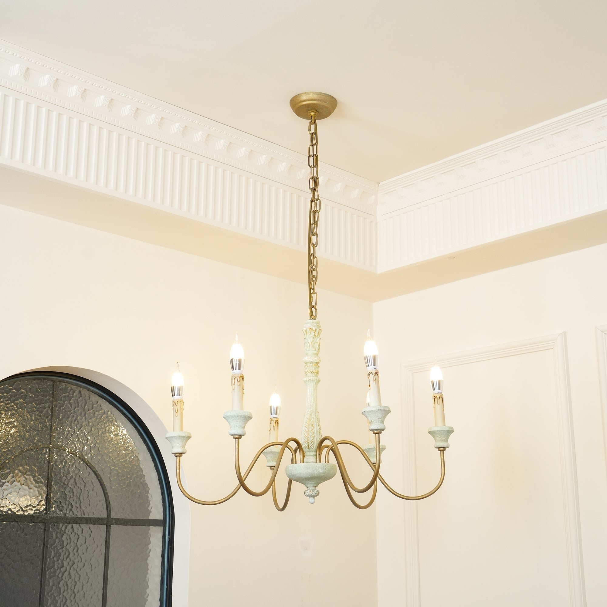 Ljomuvyi Traditional Farmhouse Metal Wood Chandelier - Neutralighting