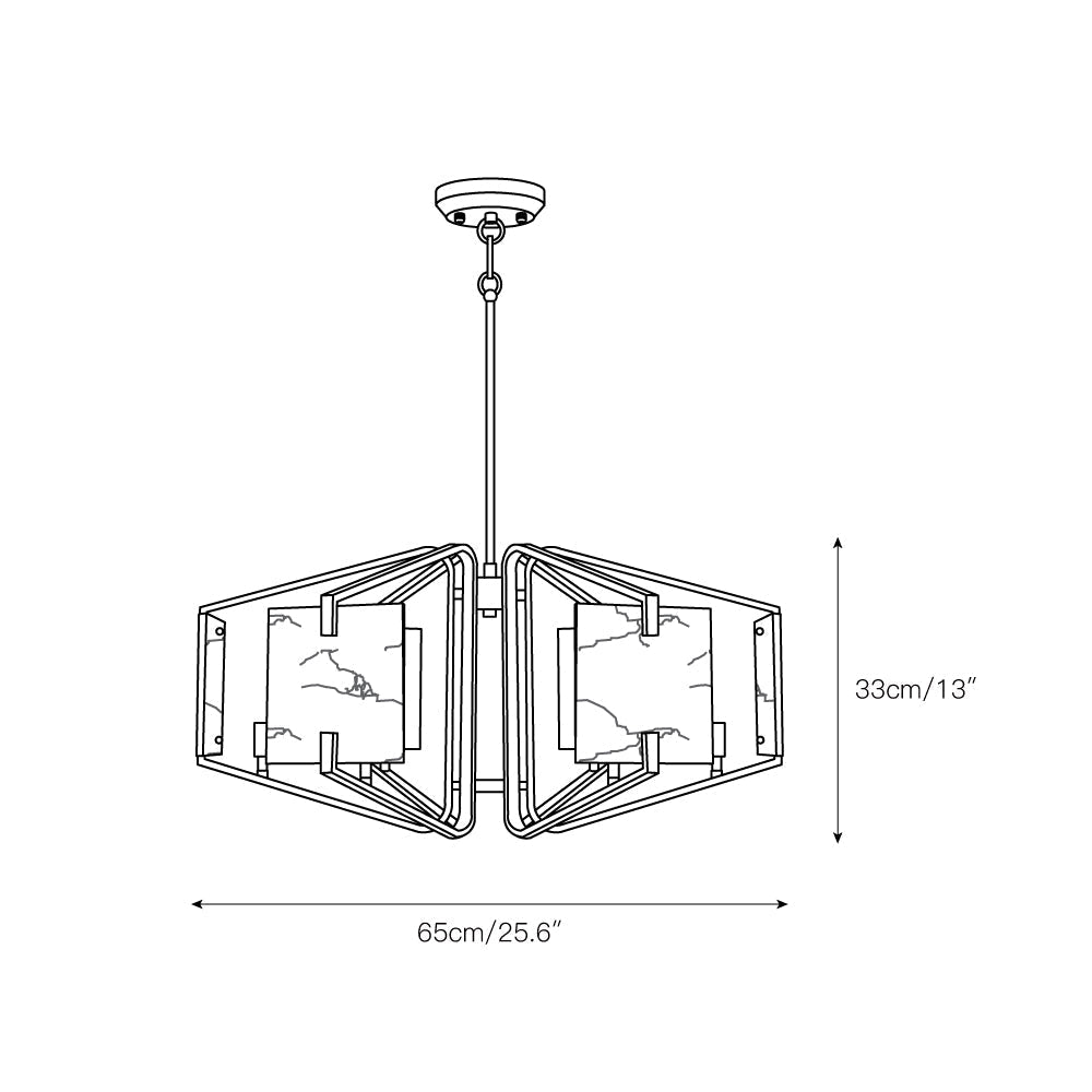 Plotuvys Postmodern Luxury Brass Alabaster Chandelier - Neutralighting