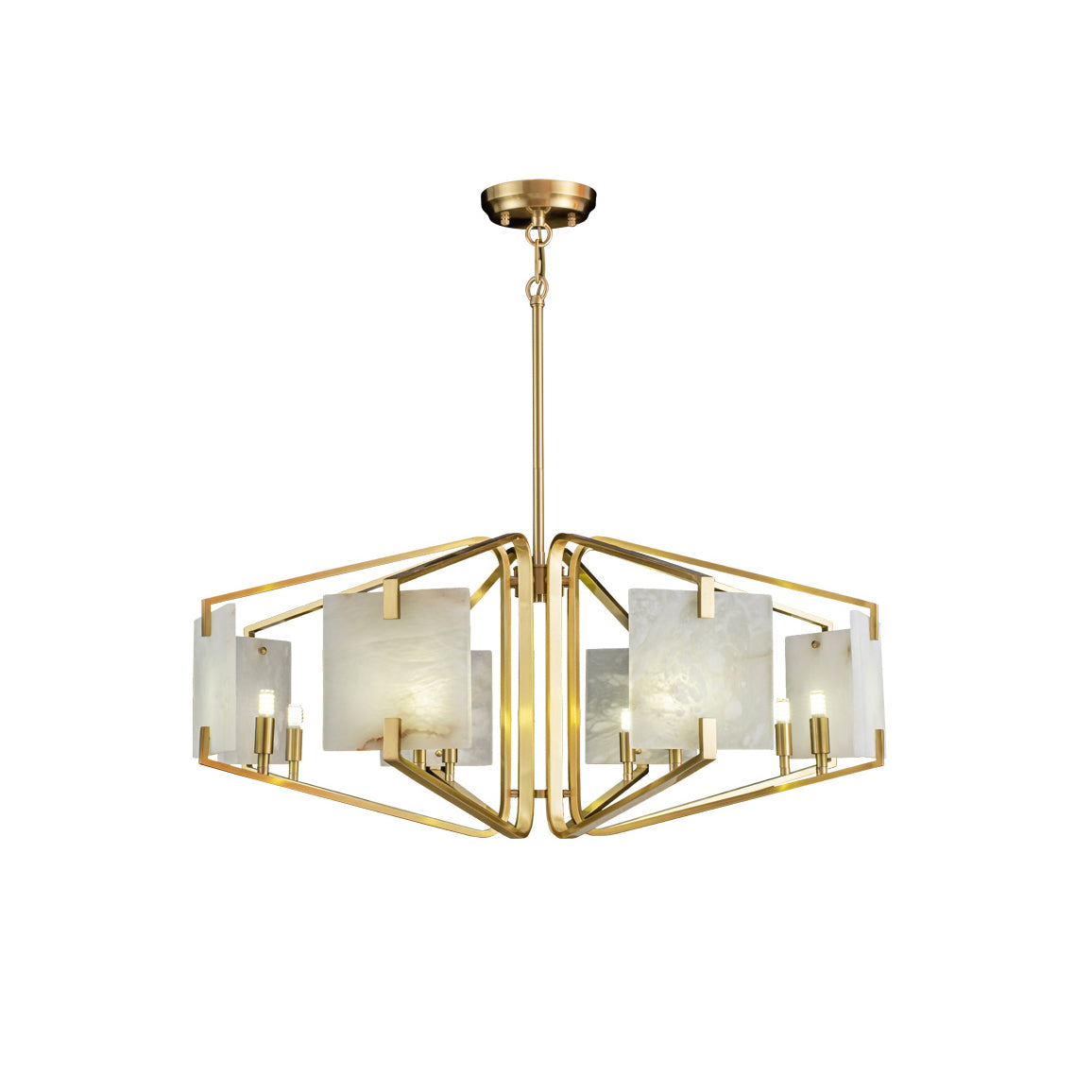 Plotuvys Postmodern Luxury Brass Alabaster Chandelier - Neutralighting
