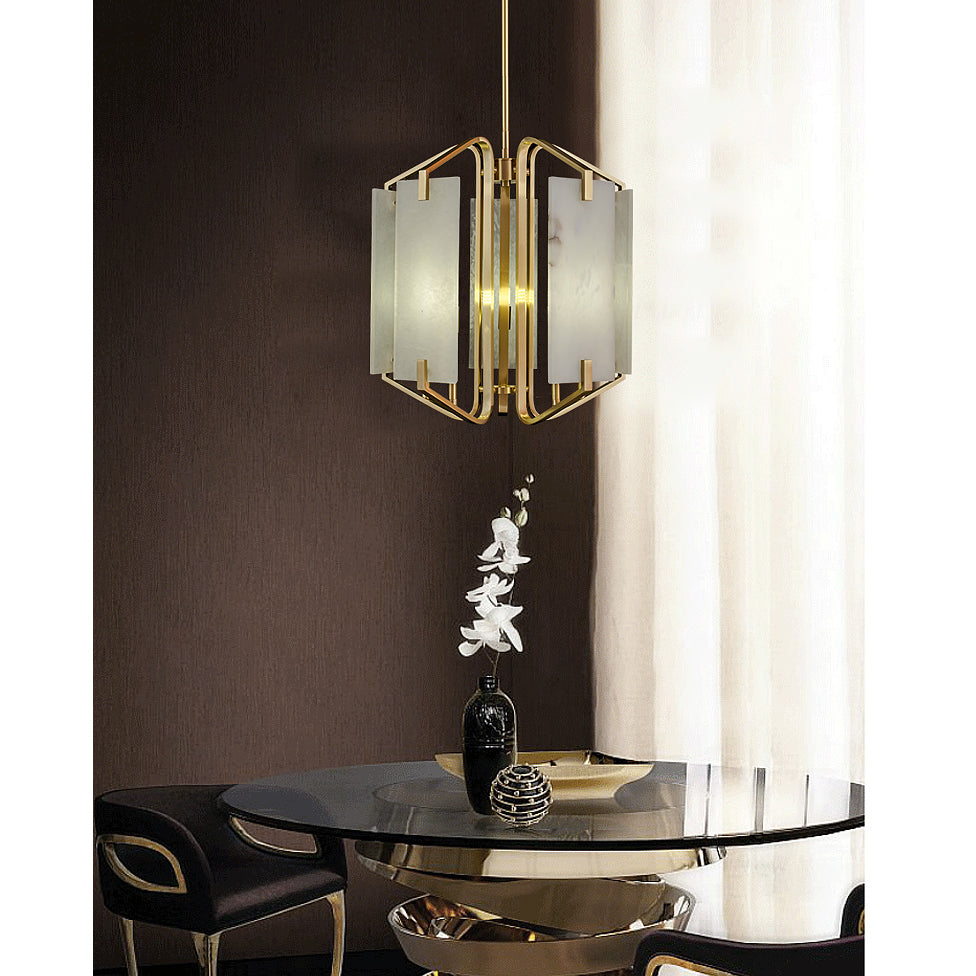 Plotuvys Postmodern Luxury Brass Alabaster Chandelier - Neutralighting