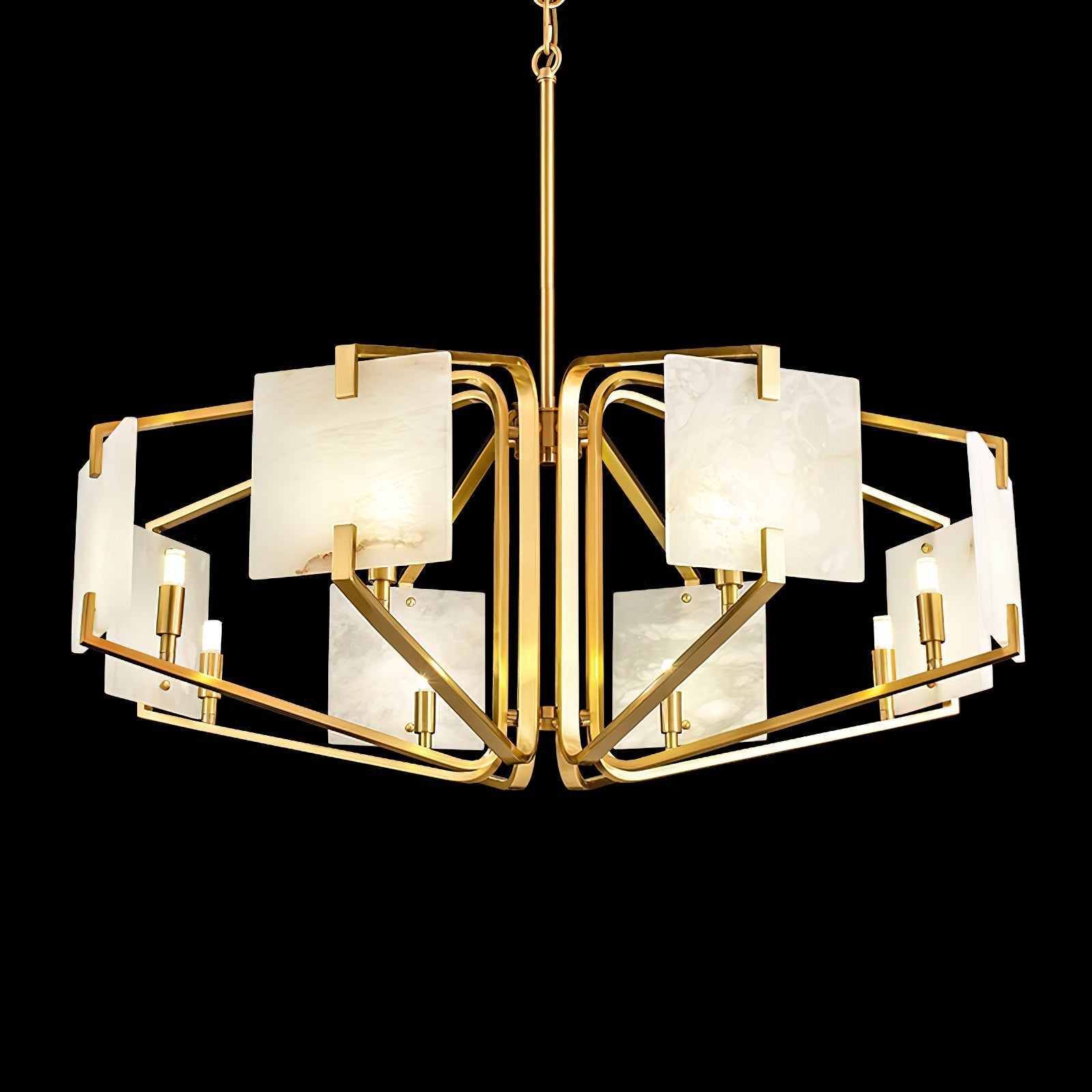 Plotuvys Postmodern Luxury Brass Alabaster Chandelier - Neutralighting