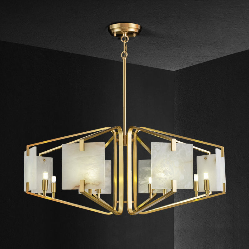 Plotuvys Postmodern Luxury Brass Alabaster Chandelier - Neutralighting