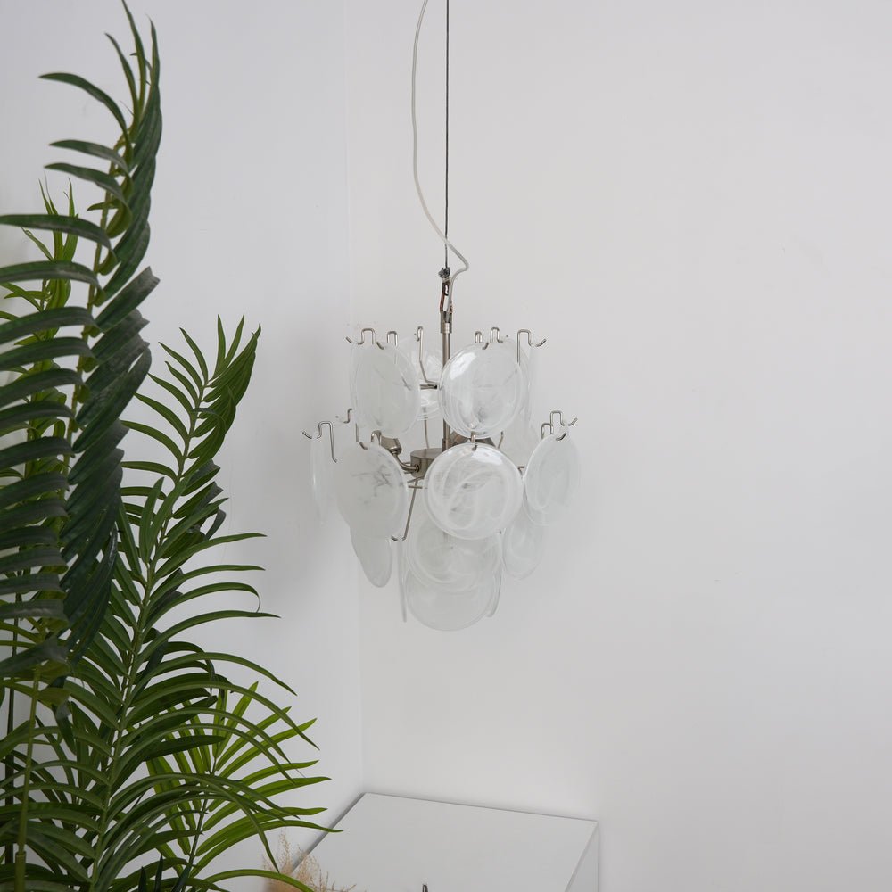 Aurora Chandelier Apricot Murano Glass Disc Layered Artistic