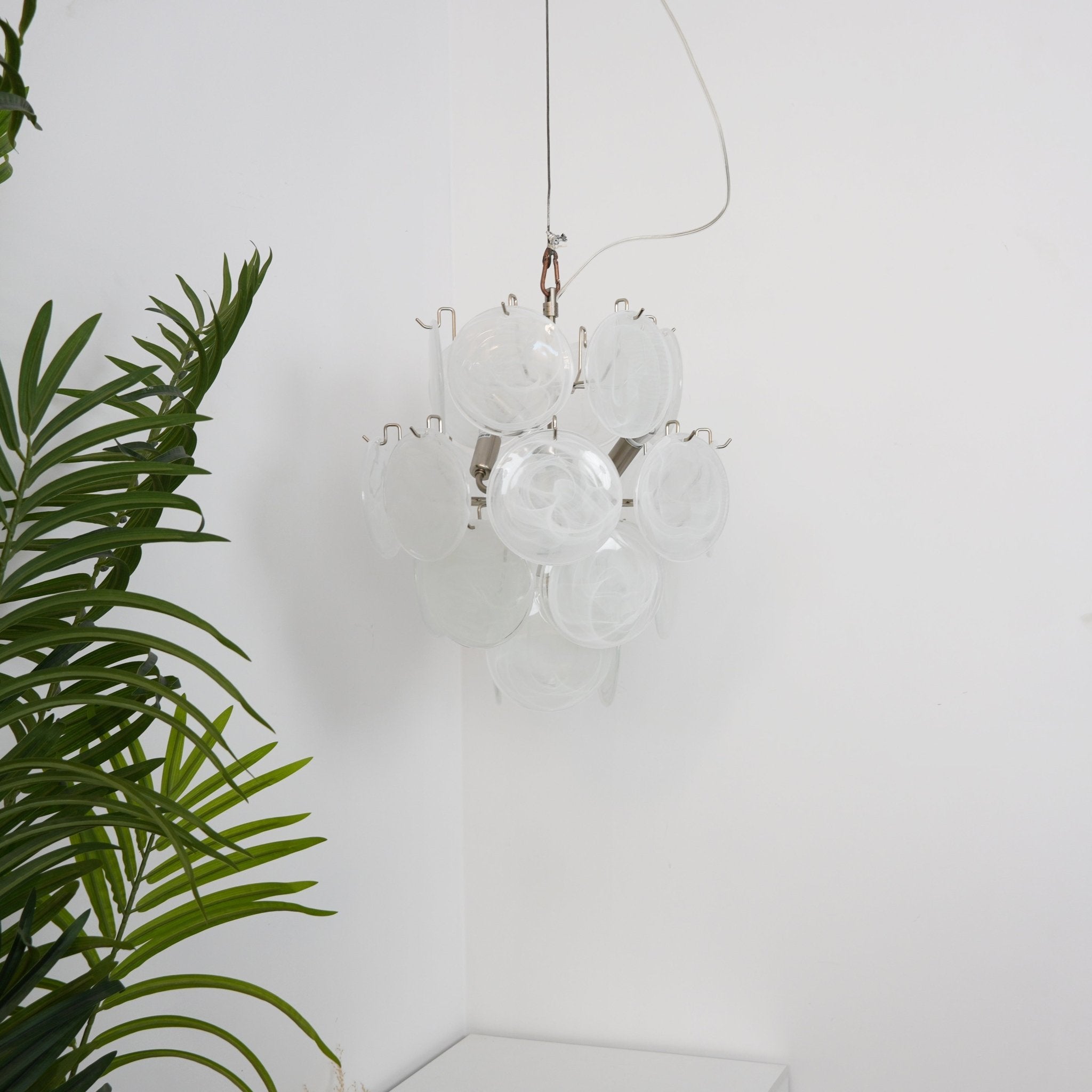 Aurora Chandelier Apricot Murano Glass Disc Layered Artistic