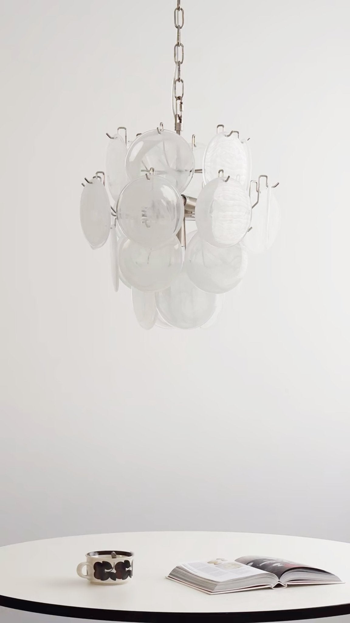 Aurora Chandelier Apricot Murano Glass Disc Layered Artistic