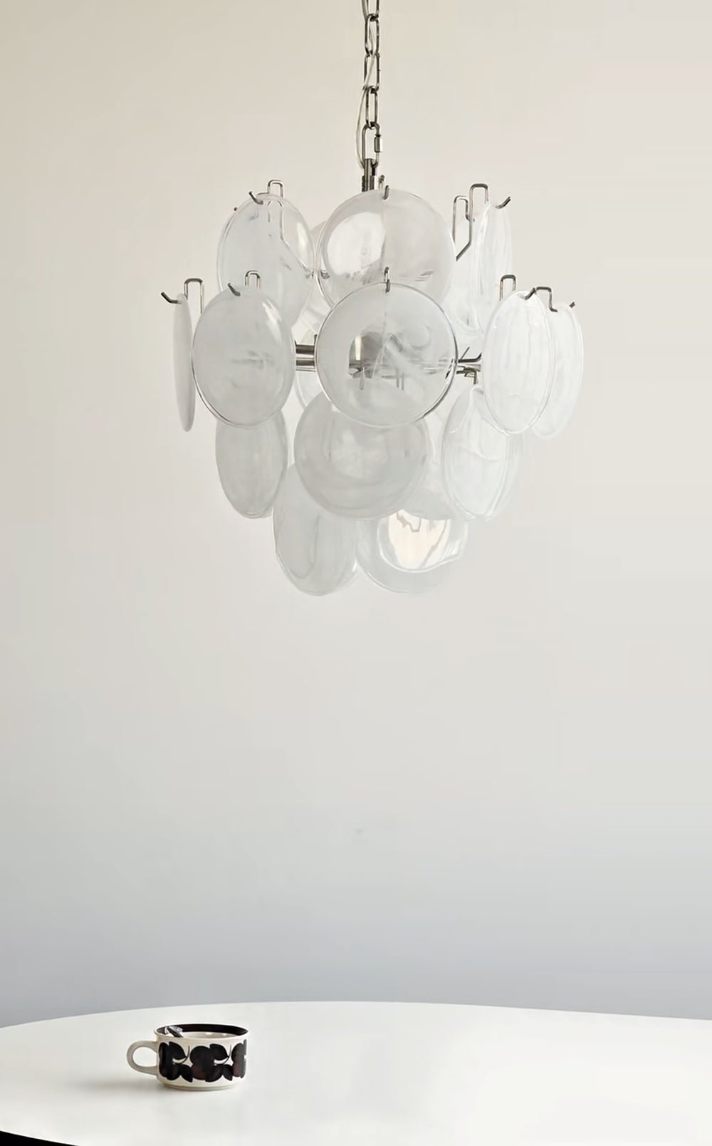 Aurora Chandelier Apricot Murano Glass Disc Layered Artistic