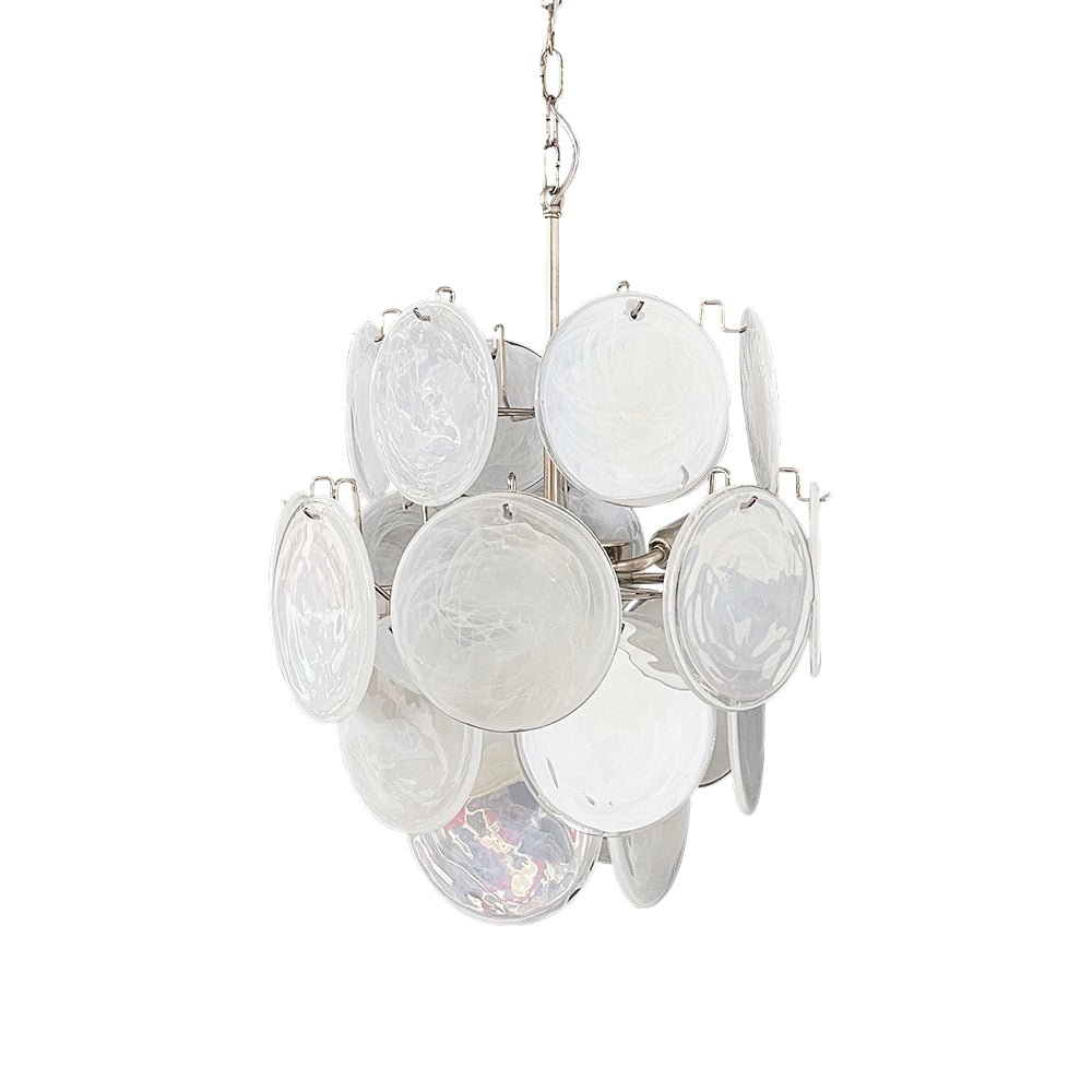 Aurora Chandelier Apricot Murano Glass Disc Layered Artistic