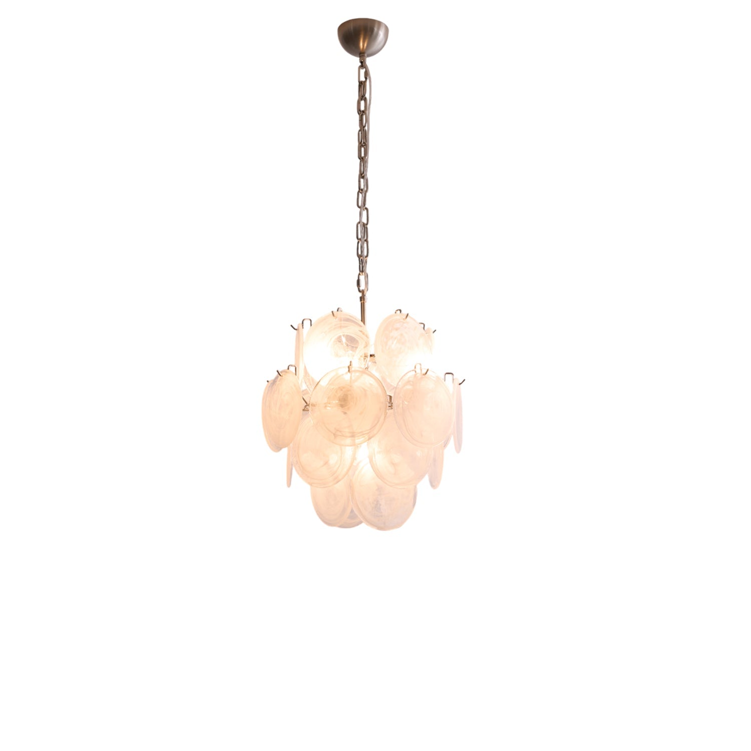 Aurora Chandelier Apricot Murano Glass Disc Layered Artistic