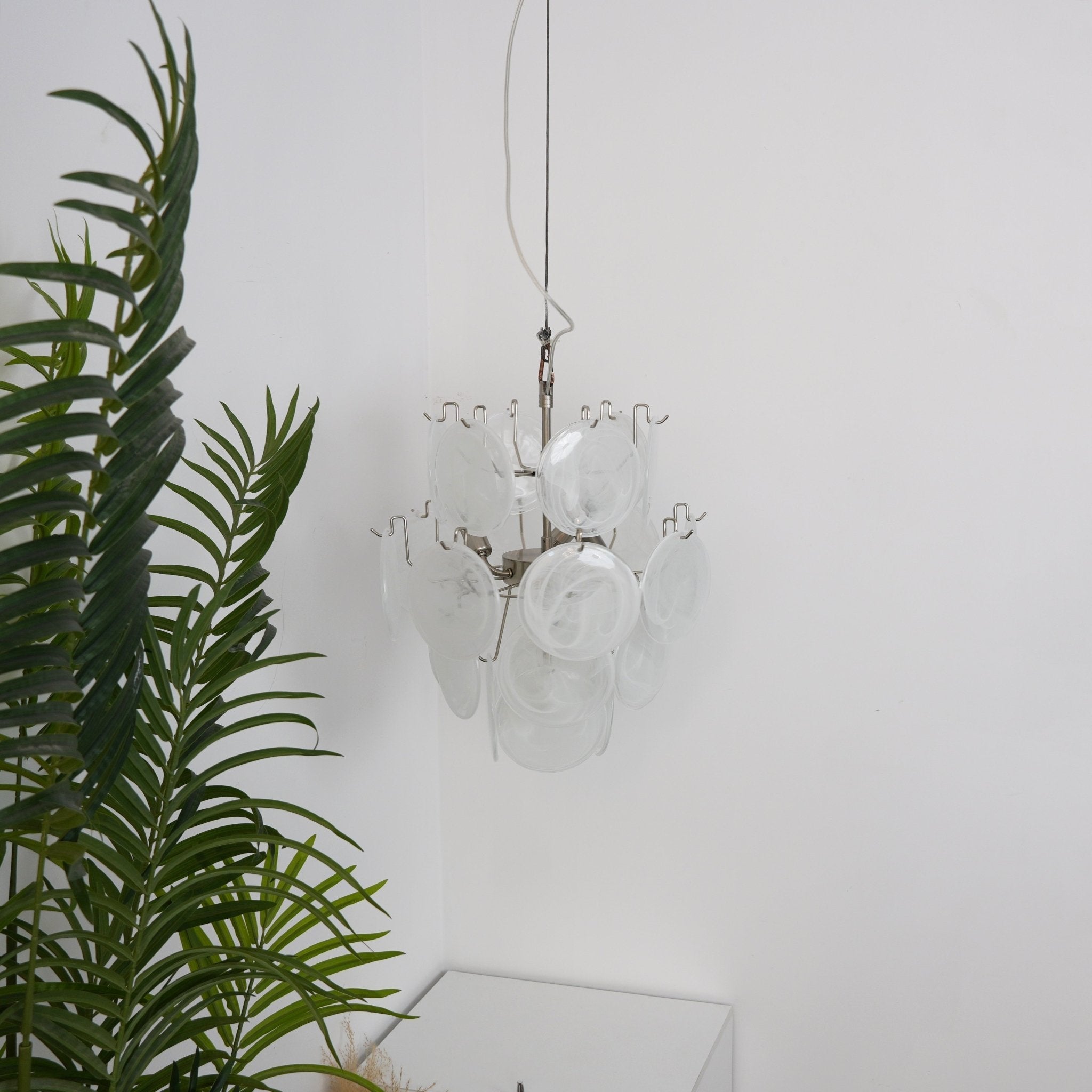 Aurora Chandelier Apricot Murano Glass Disc Layered Artistic