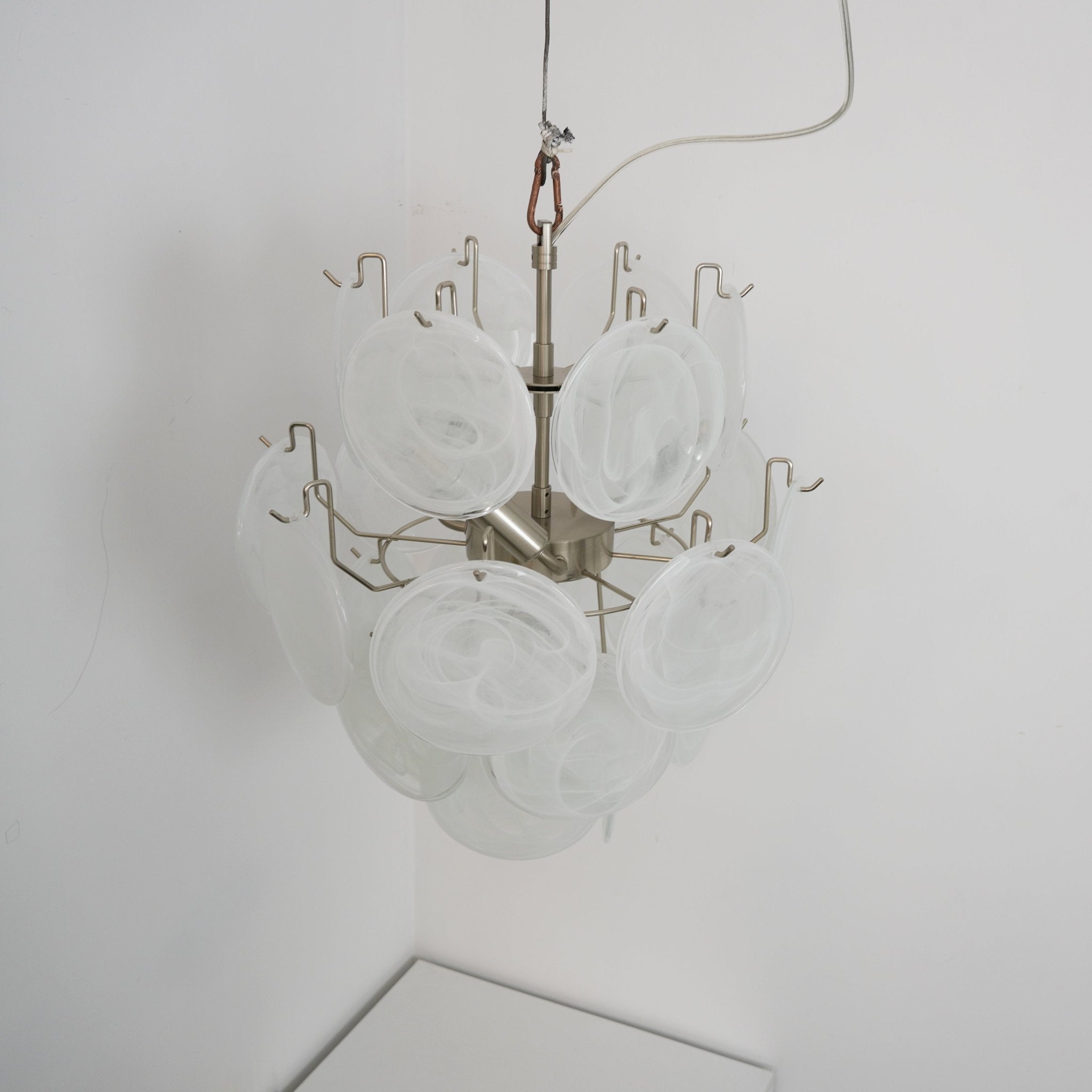Aurora Chandelier Apricot Murano Glass Disc Layered Artistic