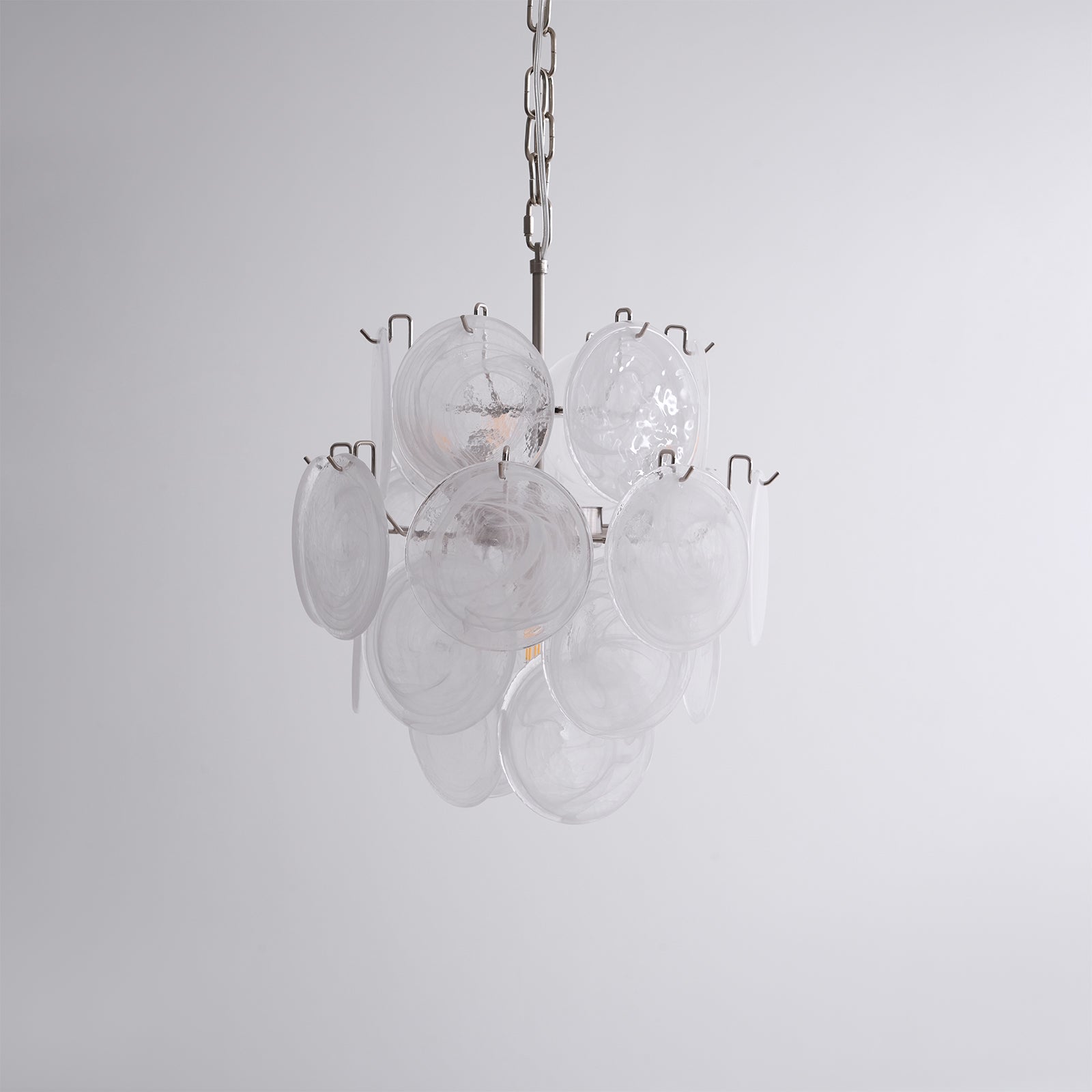 Aurora Chandelier Apricot Murano Glass Disc Layered Artistic