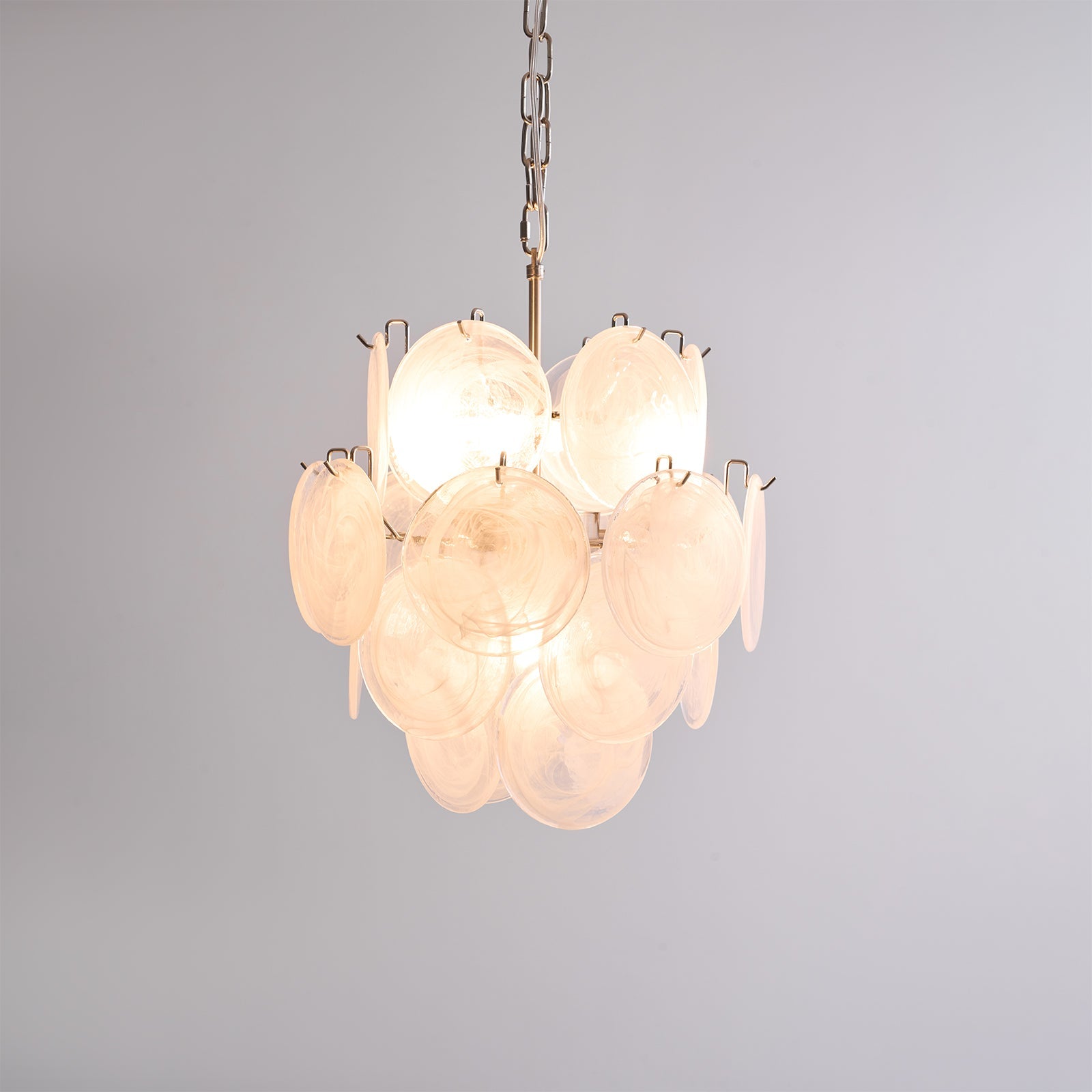 Aurora Chandelier Apricot Murano Glass Disc Layered Artistic