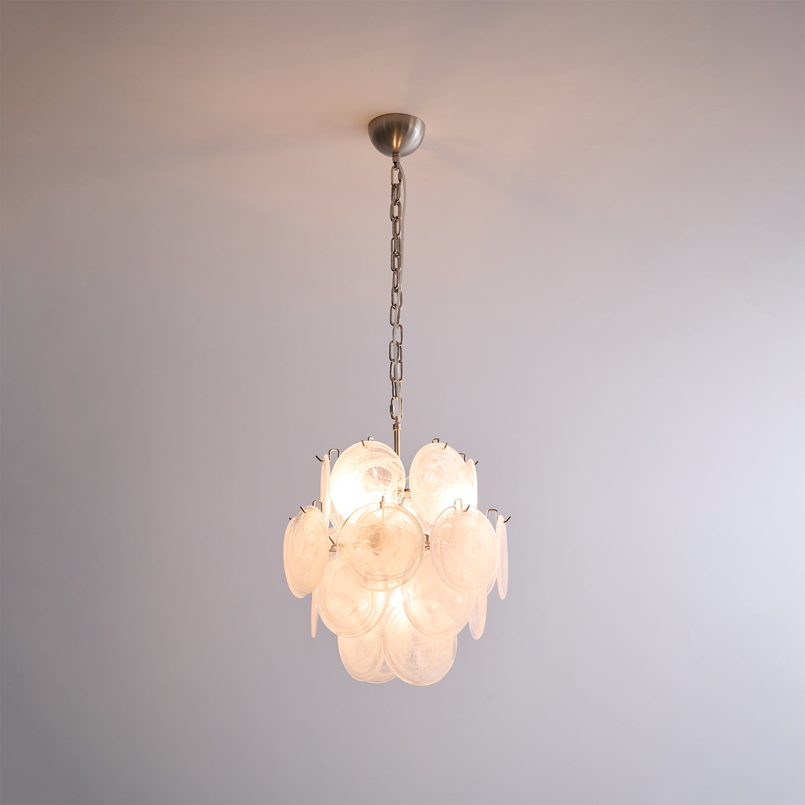 Aurora Chandelier Apricot Murano Glass Disc Layered Artistic
