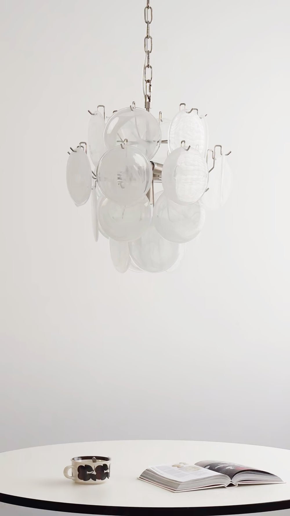 Aurora Chandelier Apricot Murano Glass Disc Layered Artistic