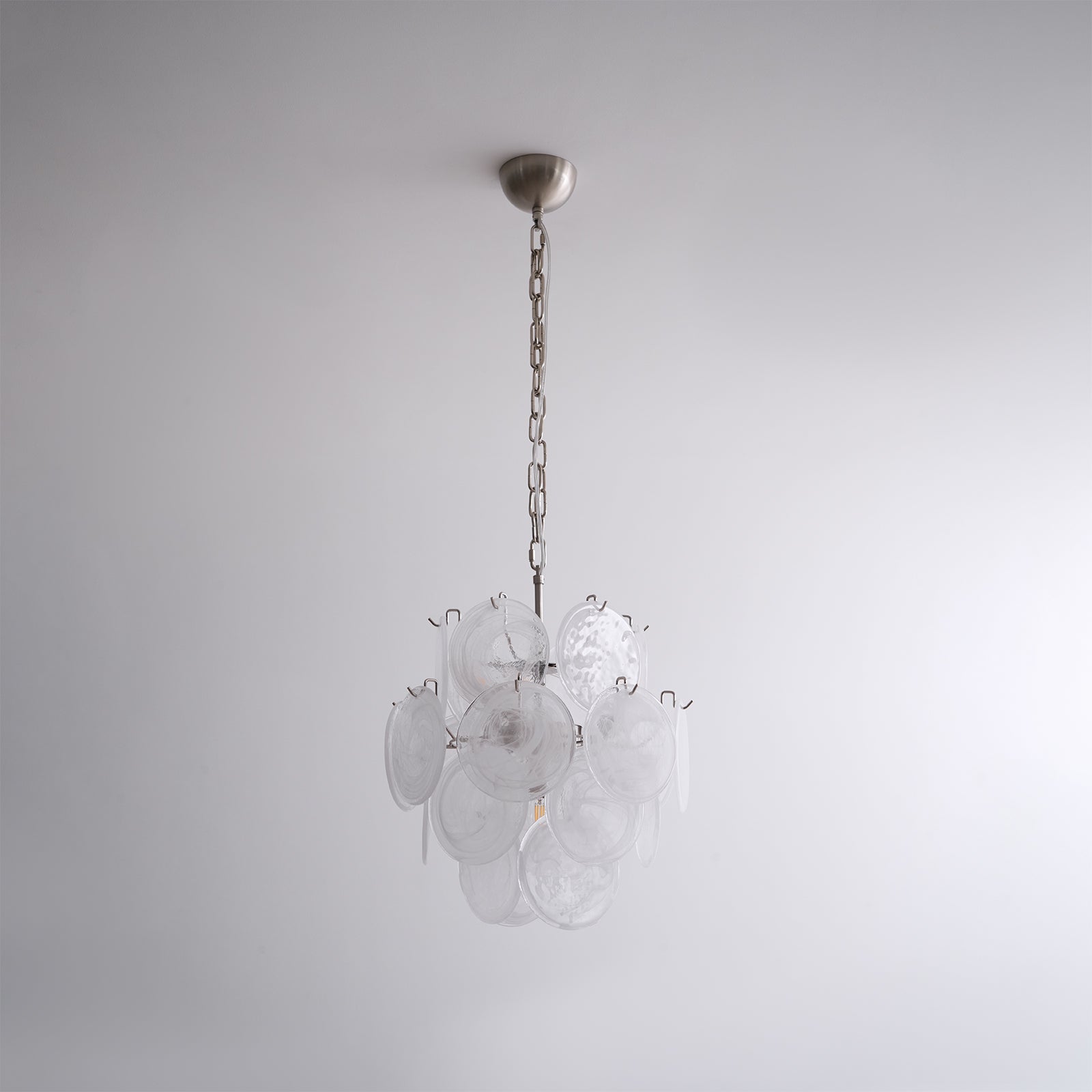 Aurora Chandelier Apricot Murano Glass Disc Layered Artistic