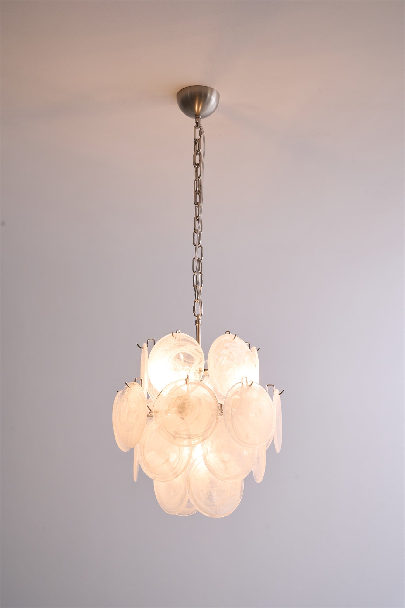 Aurora Chandelier Apricot Murano Glass Disc Layered Artistic