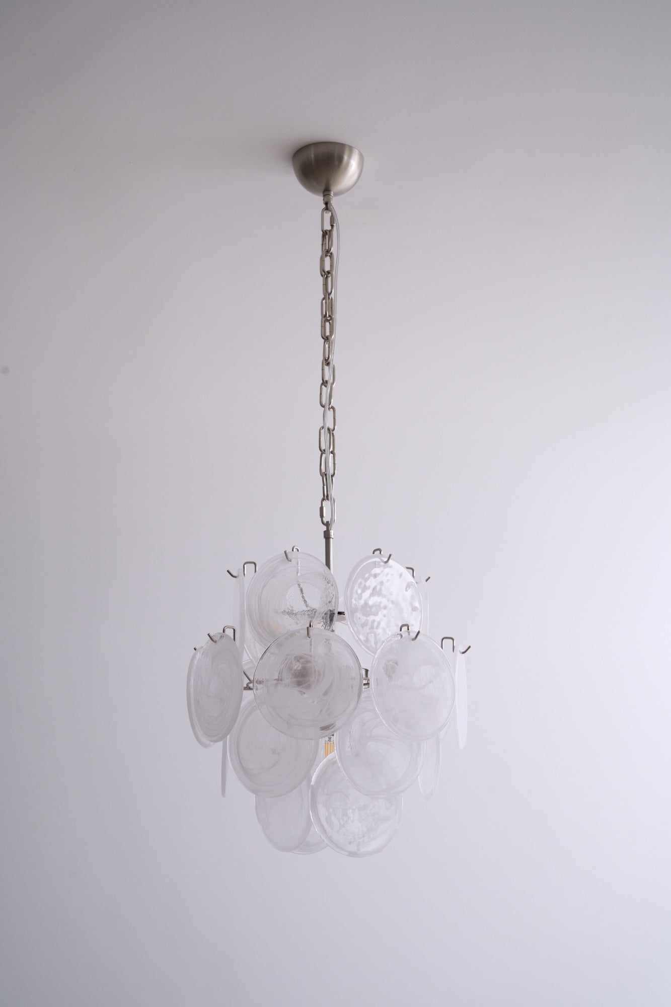 Aurora Chandelier Apricot Murano Glass Disc Layered Artistic