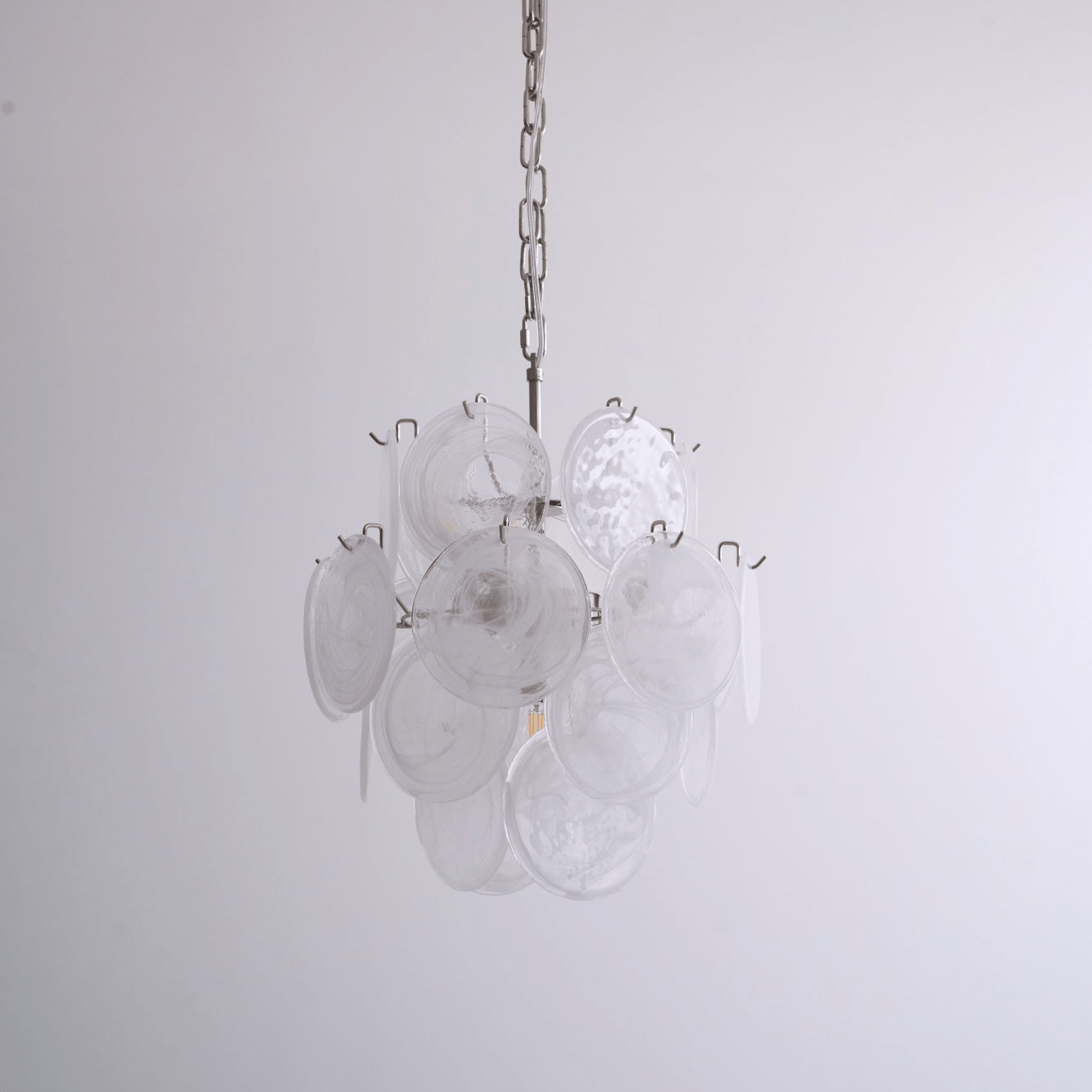 Aurora Chandelier Apricot Murano Glass Disc Layered Artistic