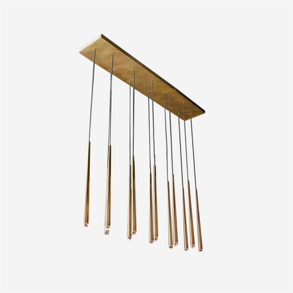 Chandelier with Polished Brass and Crystal Shades Minimalist - Neutralighting