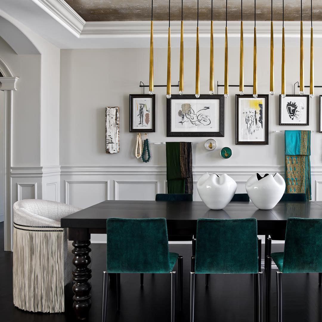Chandelier with Polished Brass and Crystal Shades Minimalist - Neutralighting