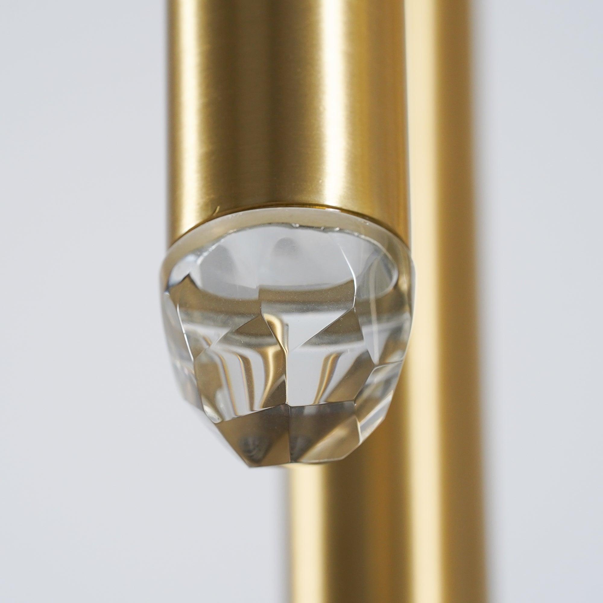 Chandelier with Polished Brass and Crystal Shades Minimalist - Neutralighting