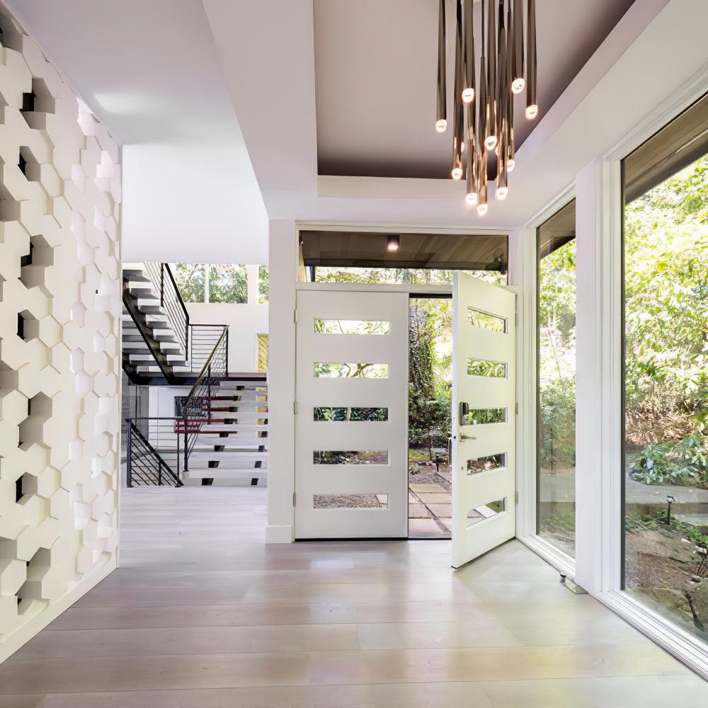 Chandelier Crystal Shade Brass Blackened Silver Luxe Staircase - Neutralighting