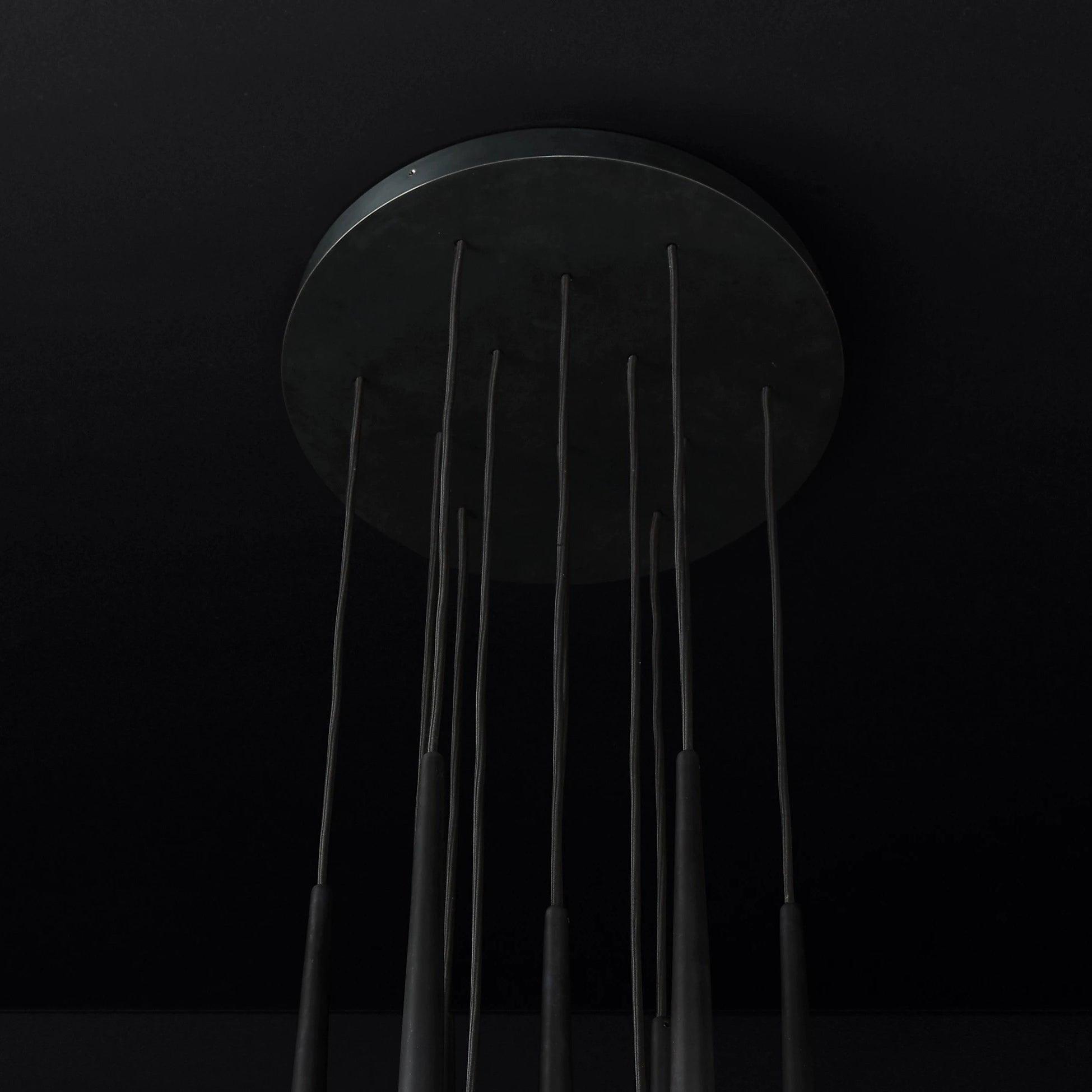 Chandelier Crystal Shade Brass Blackened Silver Luxe Staircase - Neutralighting