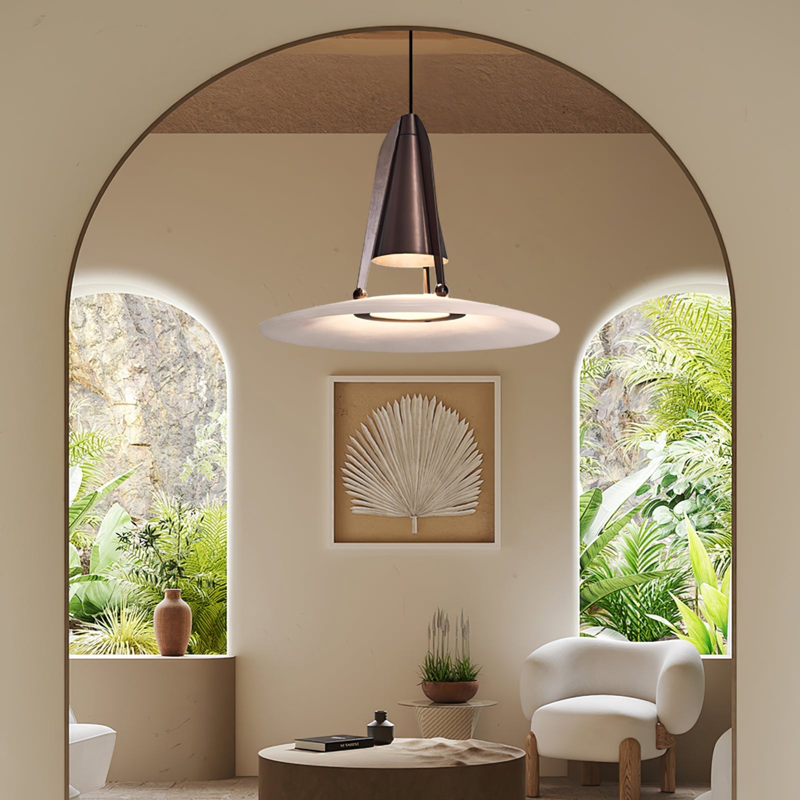 Aragon Pendant Light Alabaster Fusion - Neutralighting