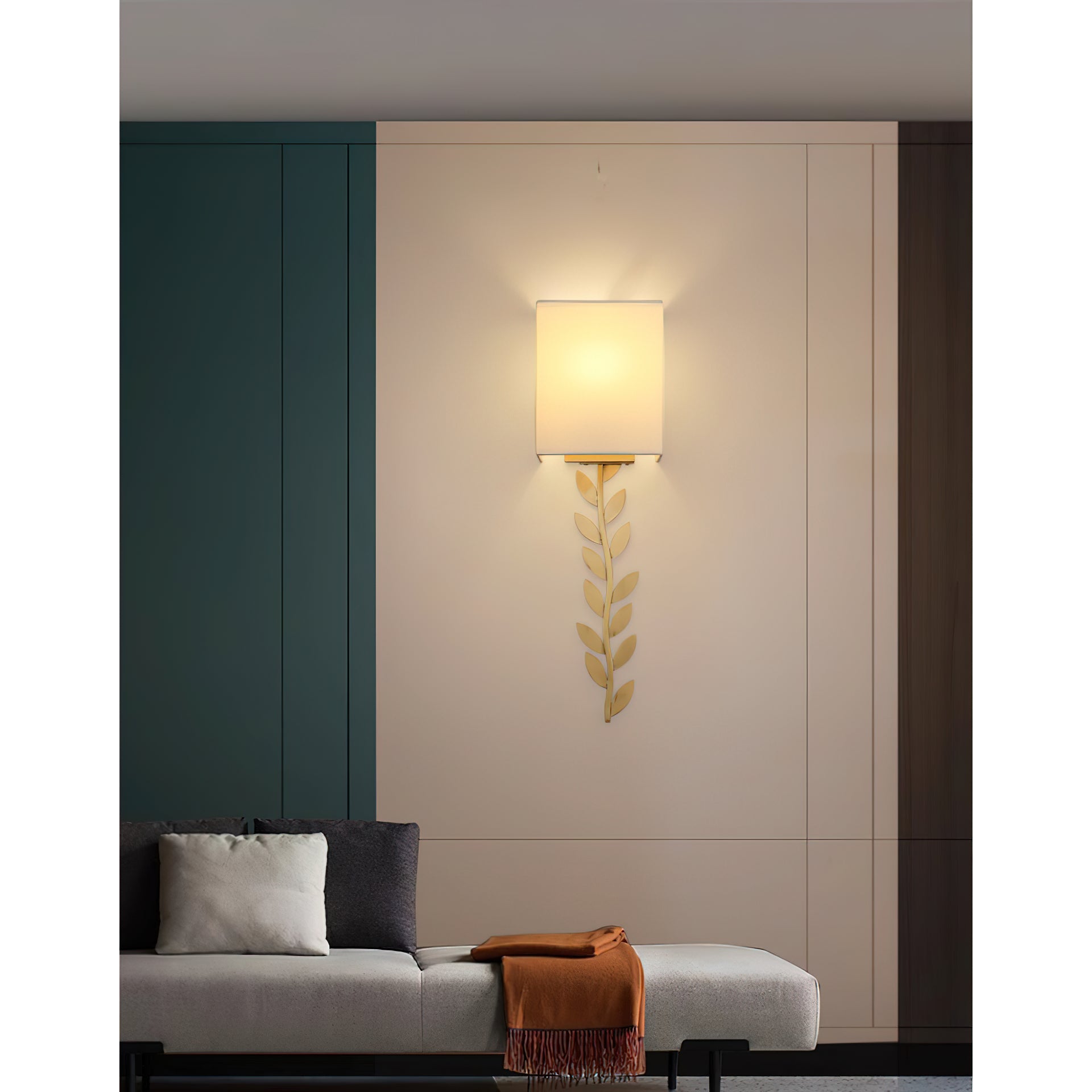 Plotuvyo Modern Minimalist Grove Brass Fabric Metal Wall Lamp - Neutralighting