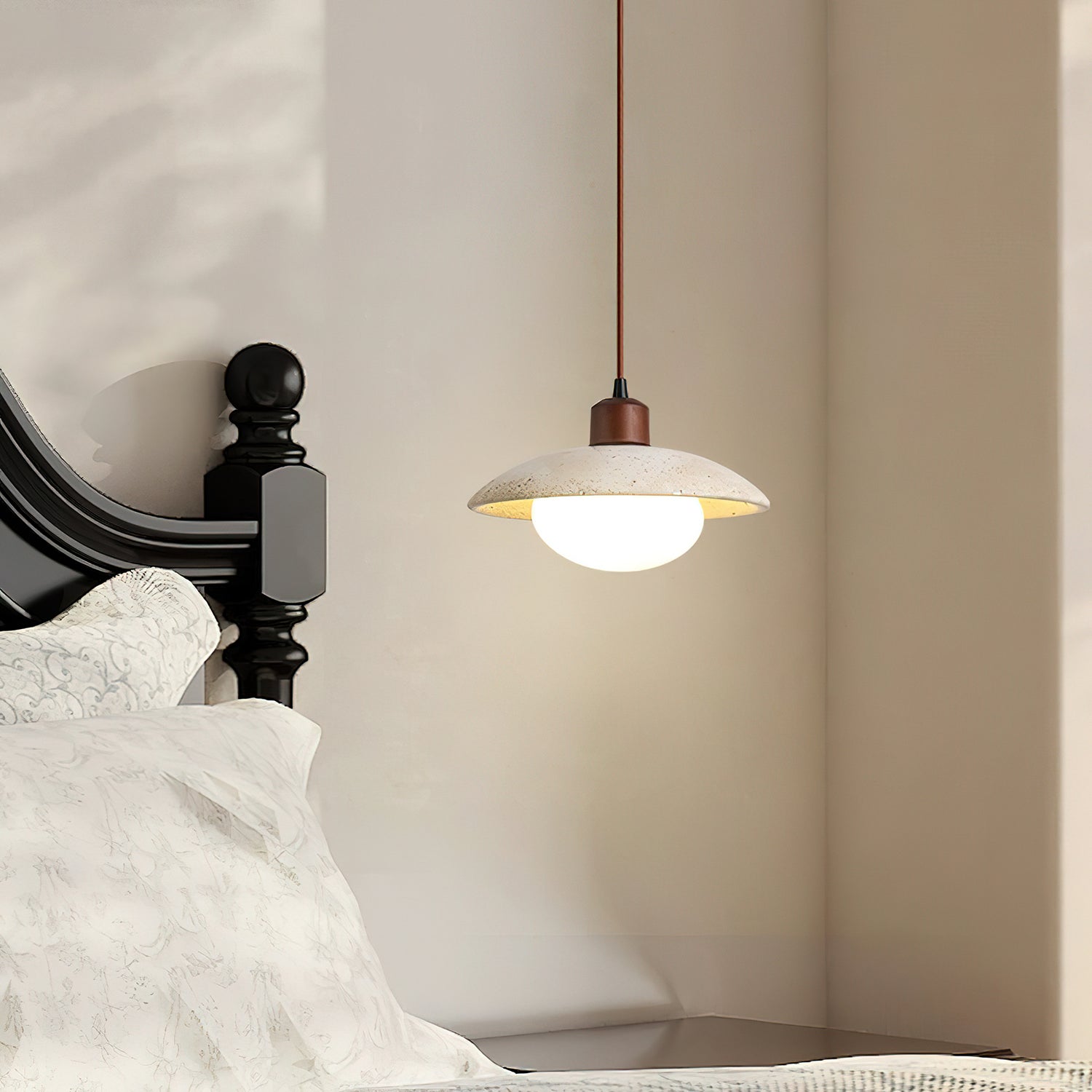 Onorarae Dome-Shade Travertine Pendant Light - Neutralighting