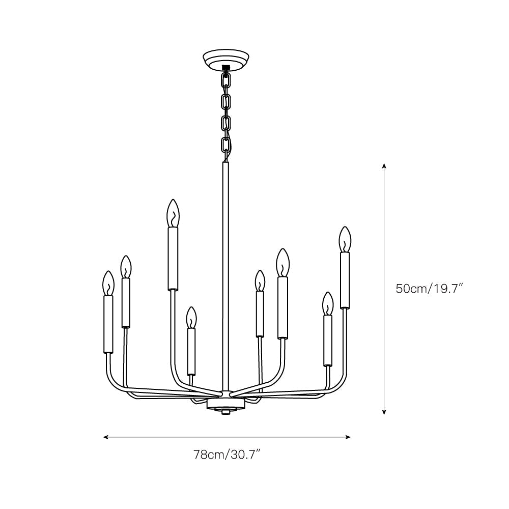 Ulfuvys Modern Candle Industrial Metal Chandelier - Neutralighting