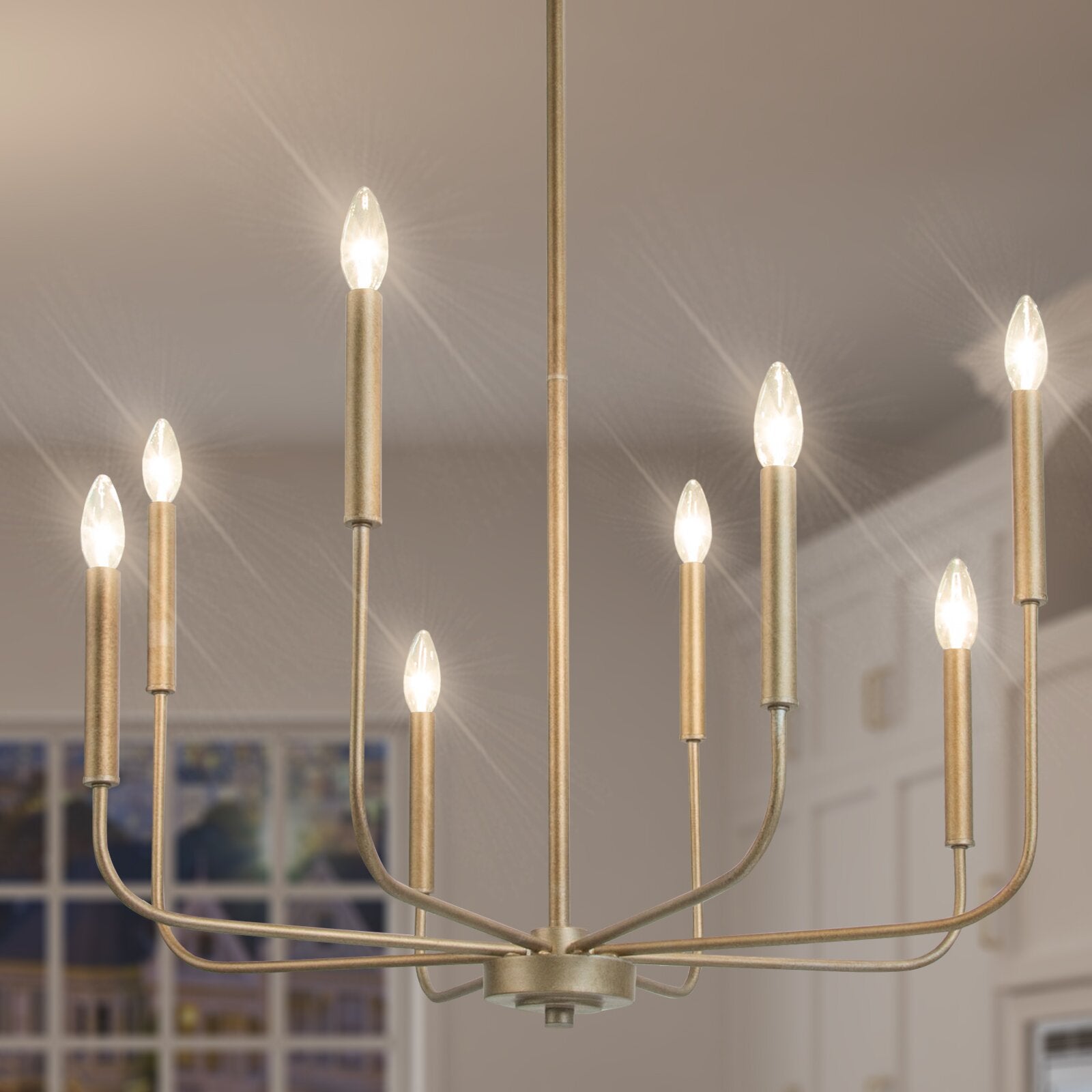Ulfuvys Modern Candle Industrial Metal Chandelier - Neutralighting