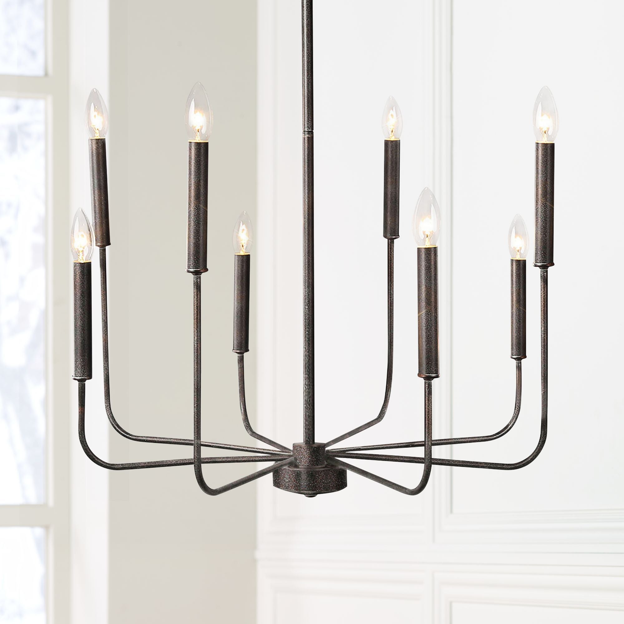 Ulfuvys Modern Candle Industrial Metal Chandelier - Neutralighting