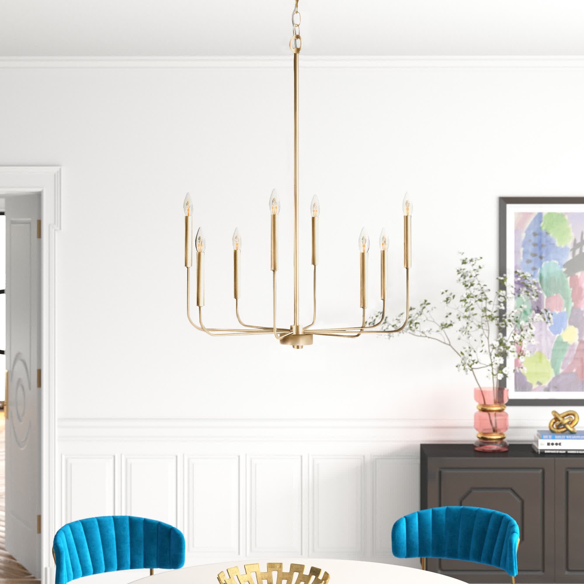Ulfuvys Modern Candle Industrial Metal Chandelier - Neutralighting