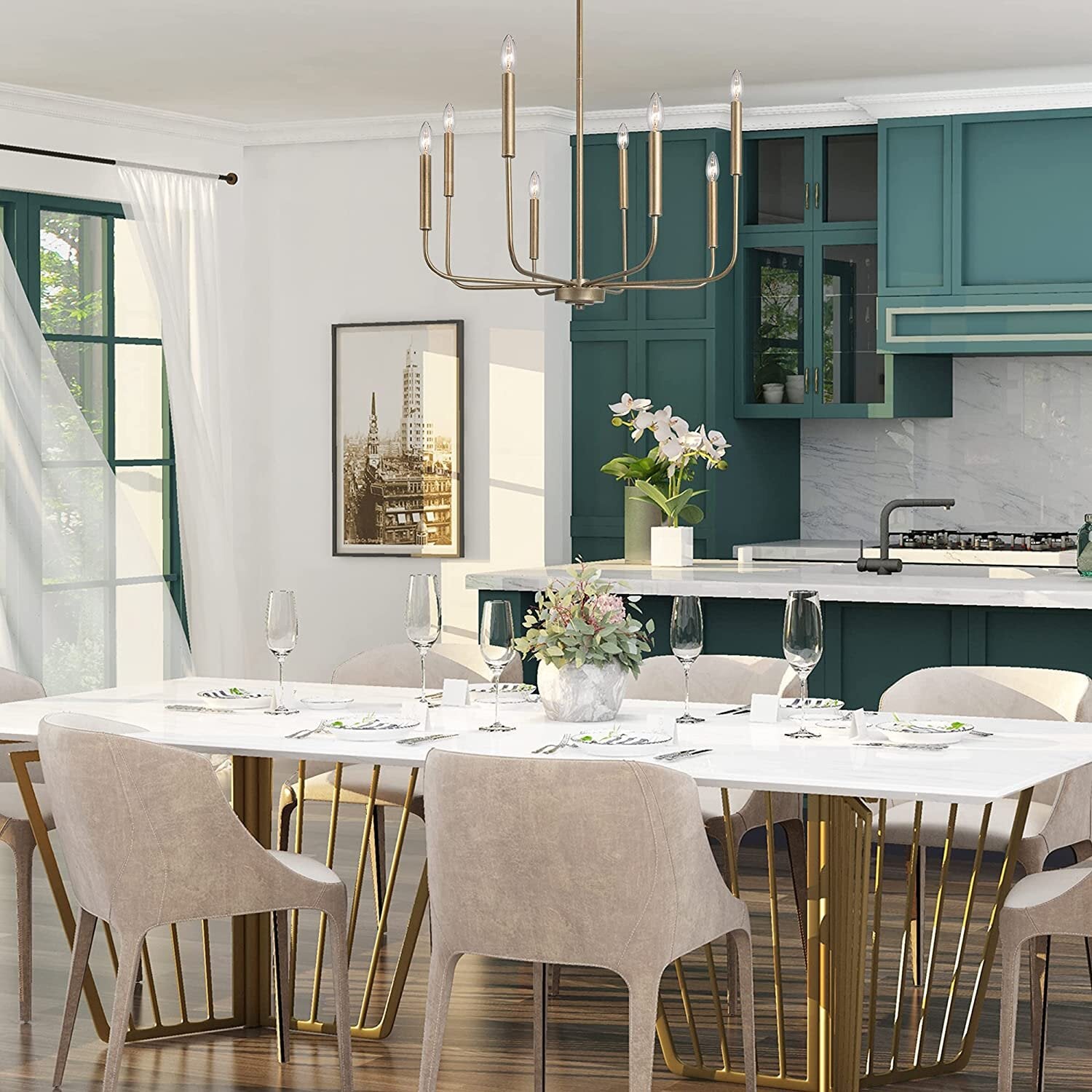 Ulfuvys Modern Candle Industrial Metal Chandelier - Neutralighting
