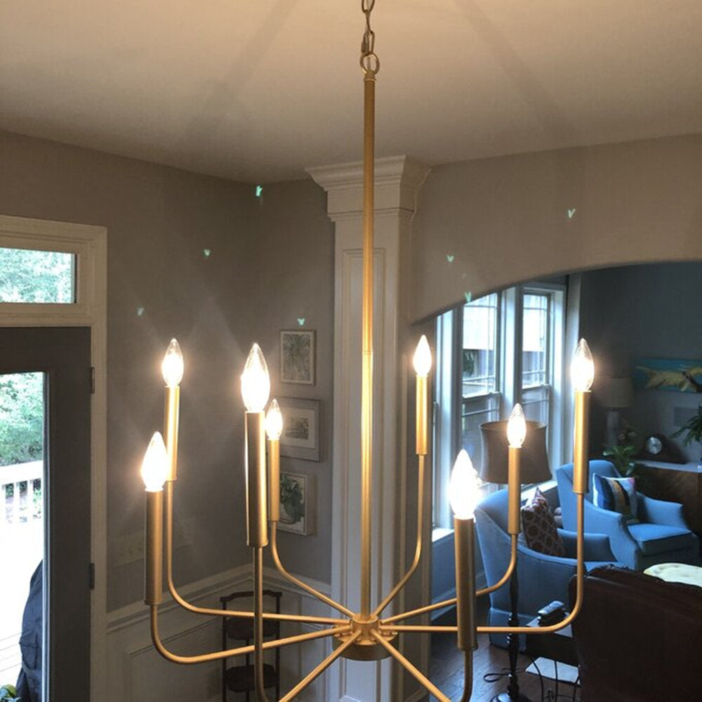 Ulfuvys Modern Candle Industrial Metal Chandelier - Neutralighting