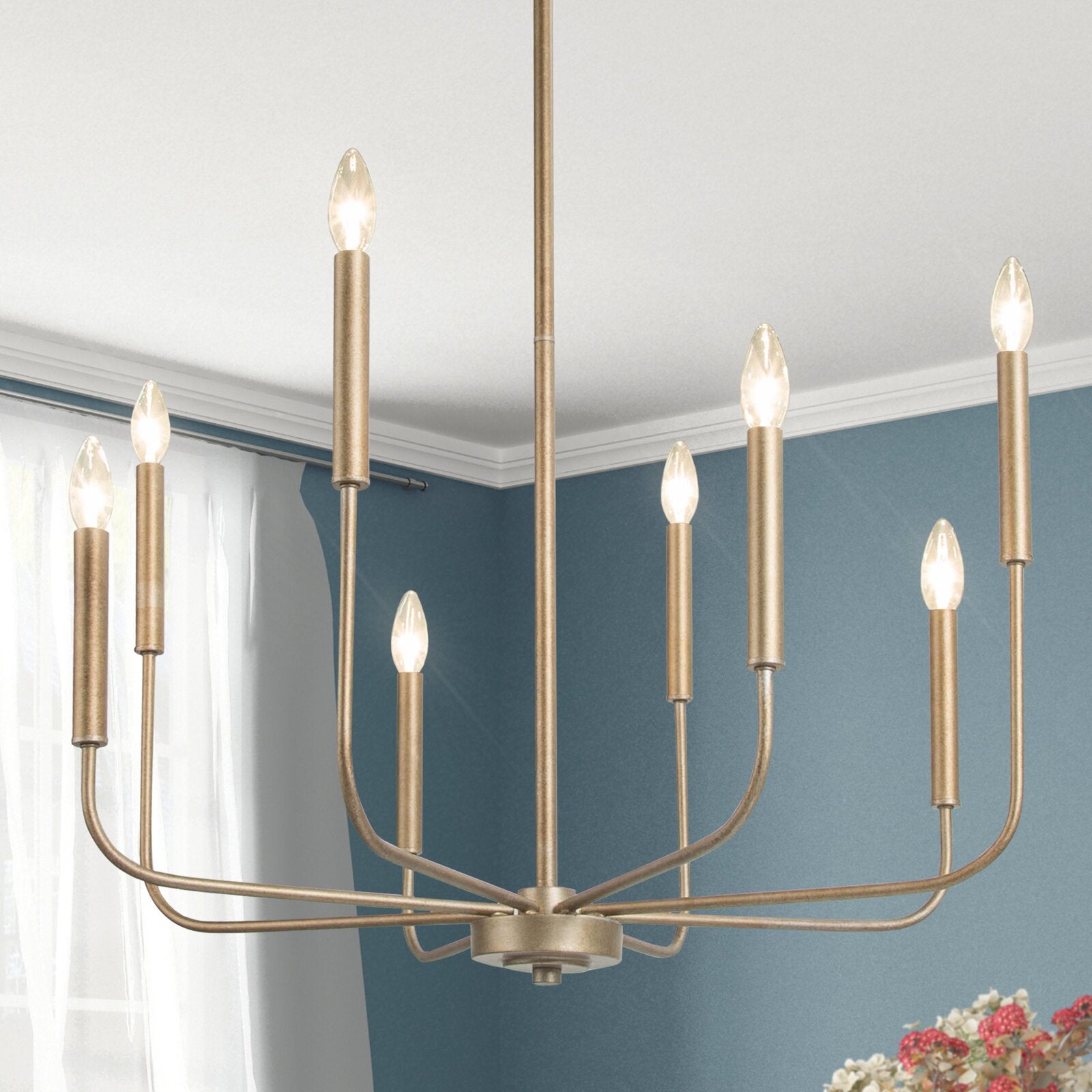 Ulfuvys Modern Candle Industrial Metal Chandelier - Neutralighting