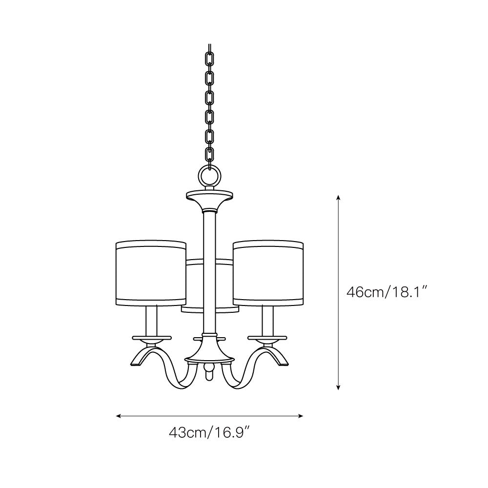 Vatnuvys Traditional Premium Brass Fabric Metal Chandelier - Neutralighting