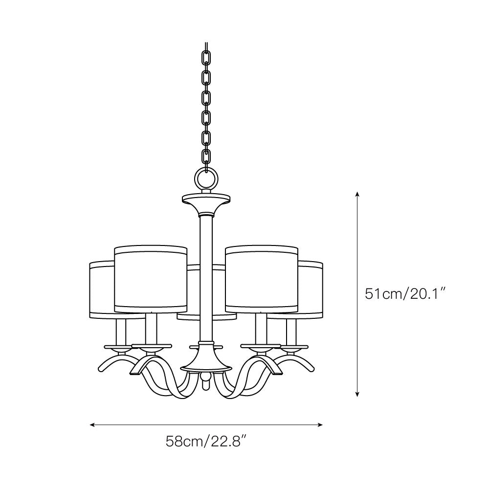 Vatnuvys Traditional Premium Brass Fabric Metal Chandelier - Neutralighting