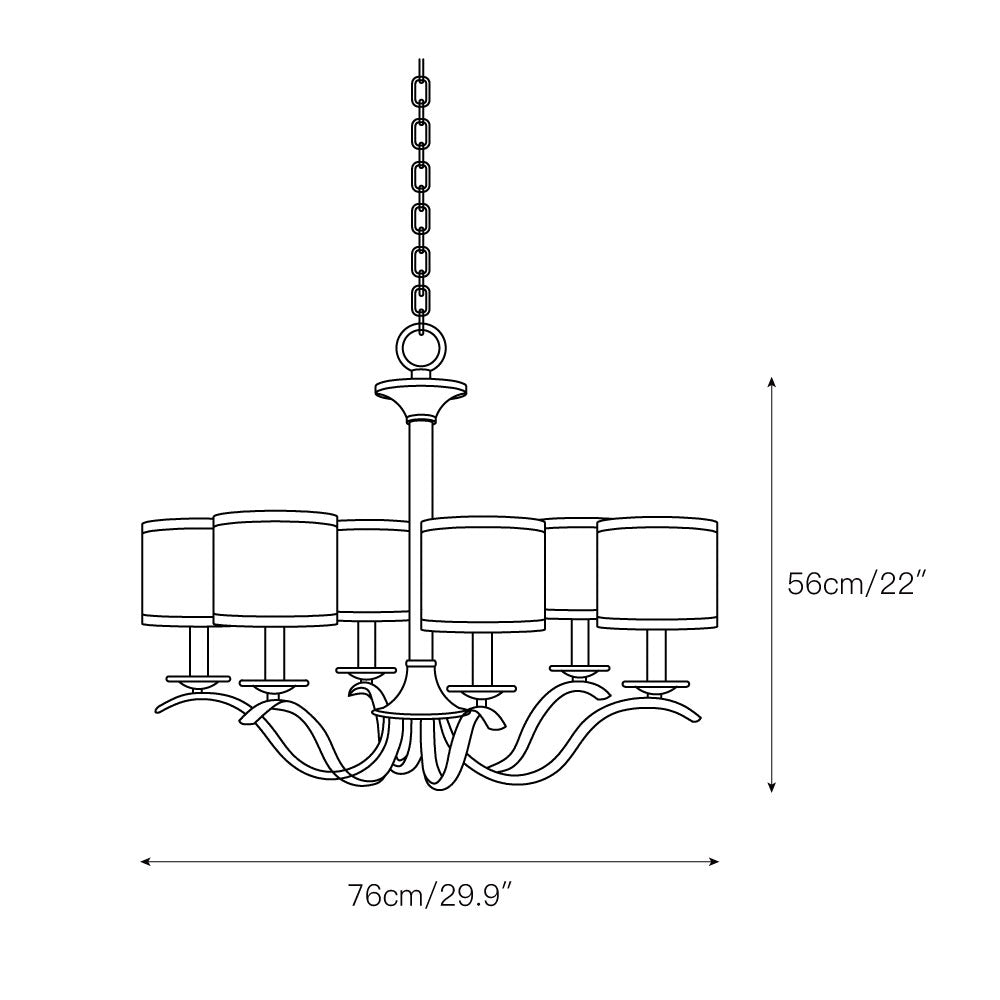 Vatnuvys Traditional Premium Brass Fabric Metal Chandelier - Neutralighting