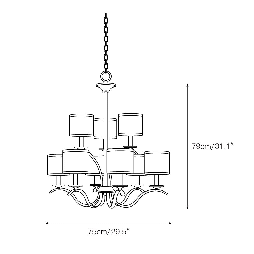 Vatnuvys Traditional Premium Brass Fabric Metal Chandelier - Neutralighting
