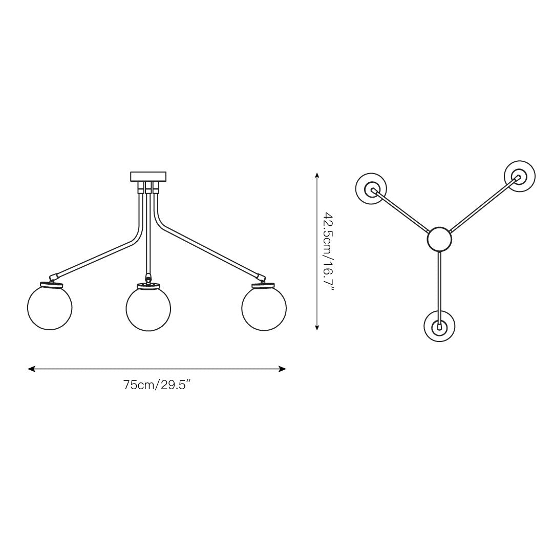 Vatnuvyo Modern Minimalist Brass Metal Glass Ceiling Lamp - Neutralighting