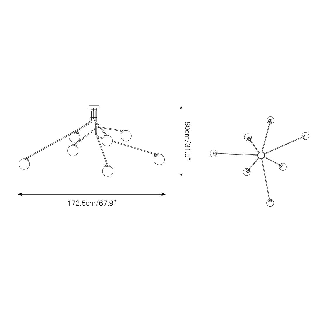 Vatnuvyo Modern Minimalist Brass Metal Glass Ceiling Lamp - Neutralighting