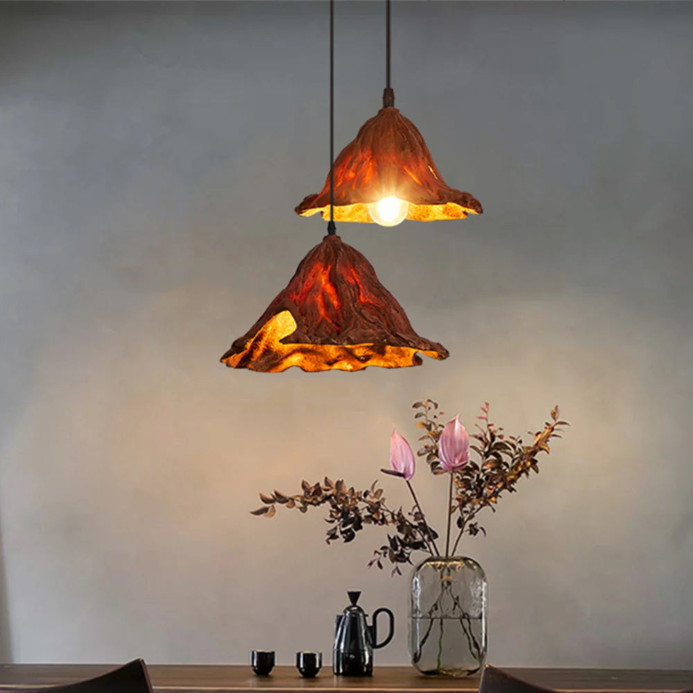 Ritta Art Lotus Leaf LED Pendant Light Resin Dining Room - Neutralighting