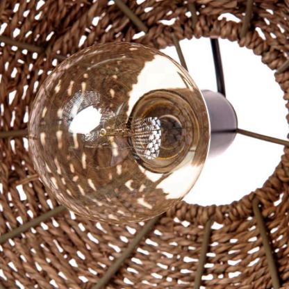 Muto Vintage Rustic LED Pendant Light Rattan Living Room Bedroom - Neutralighting