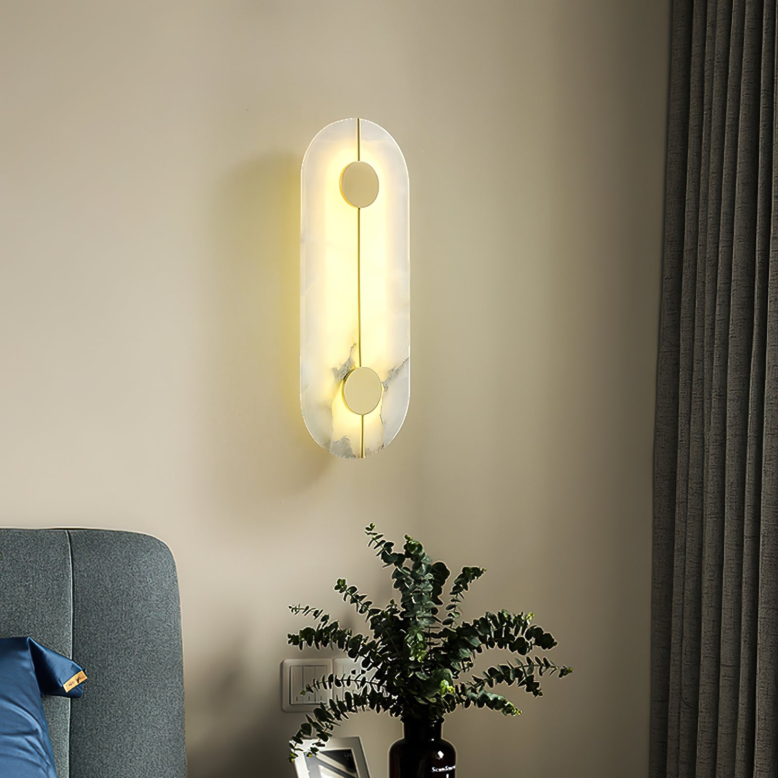 Waegnuvyo Modern Minimalist Alabaster Wall Lamp - Neutralighting
