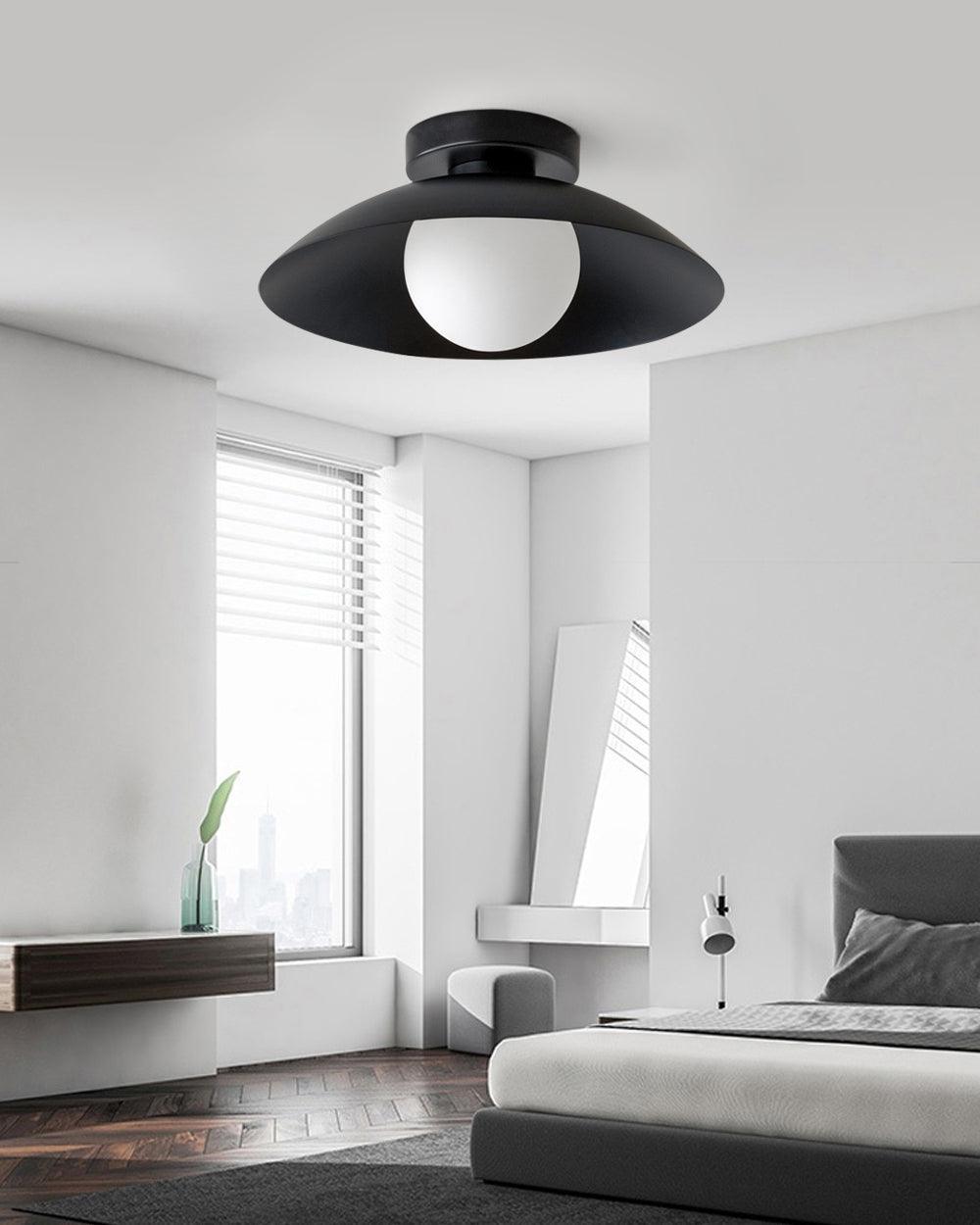 Ceiling Light in Metal Canopy and Glass with Color Options - Neutralighting