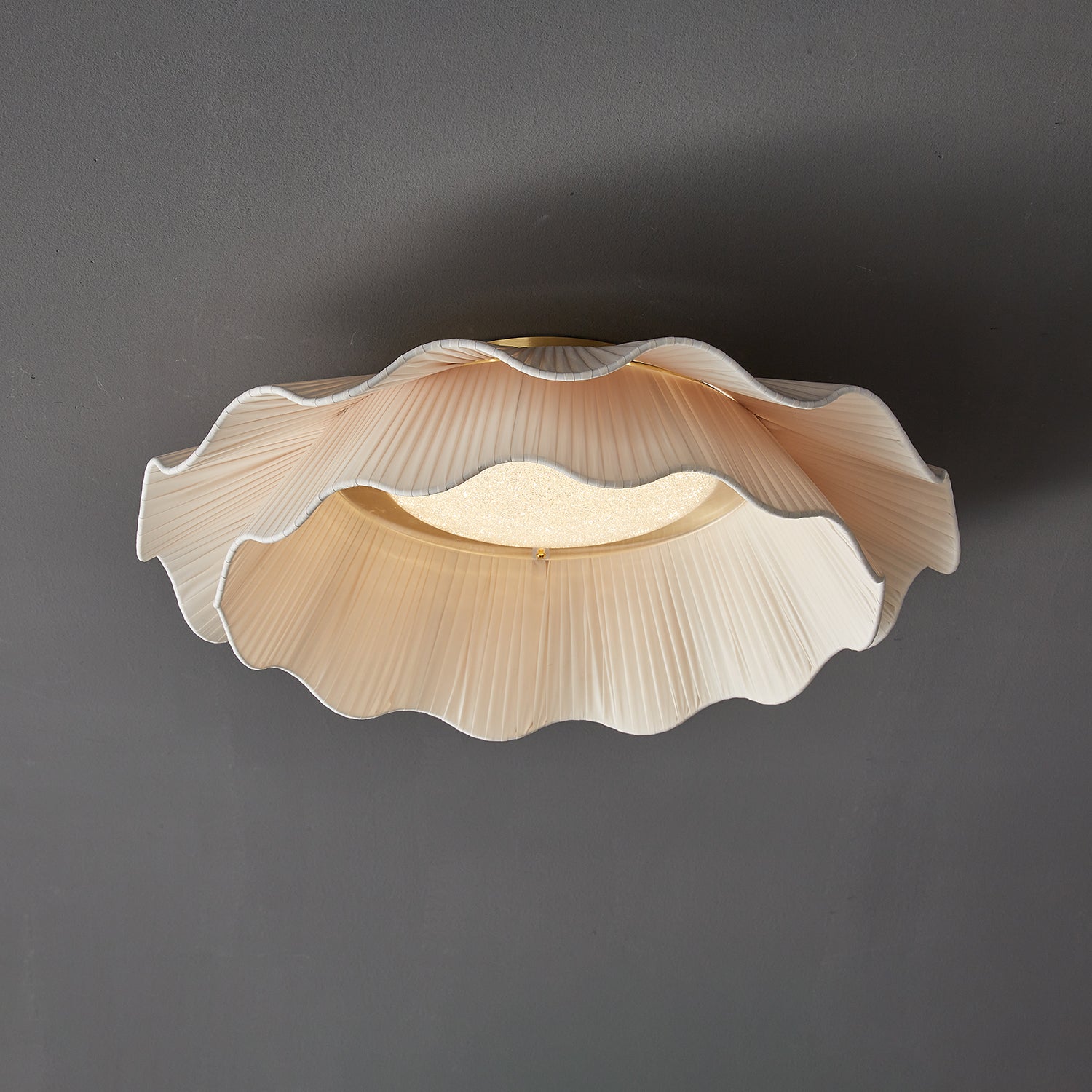 Tirah Fabric Wave Ceiling Light Brass - Neutralighting