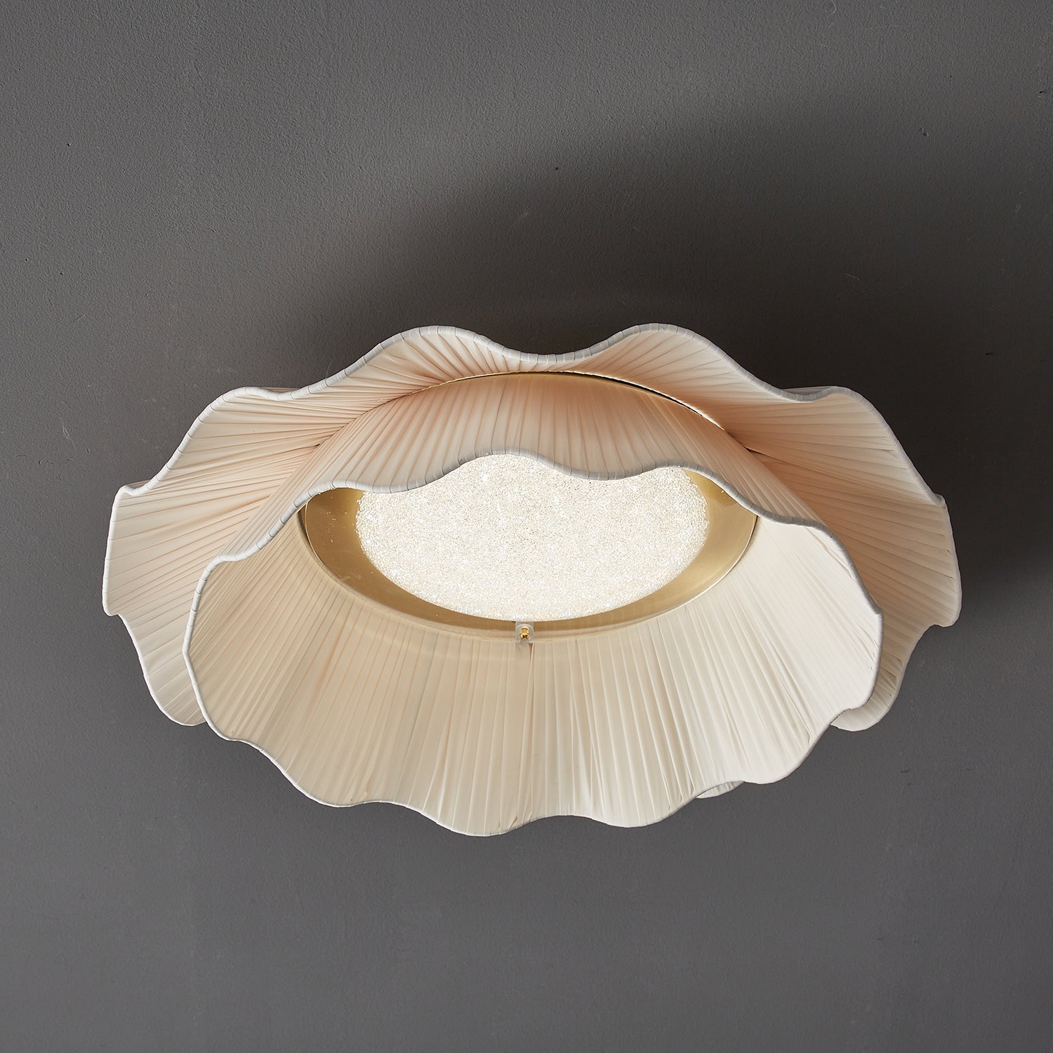 Tirah Fabric Wave Ceiling Light Brass - Neutralighting