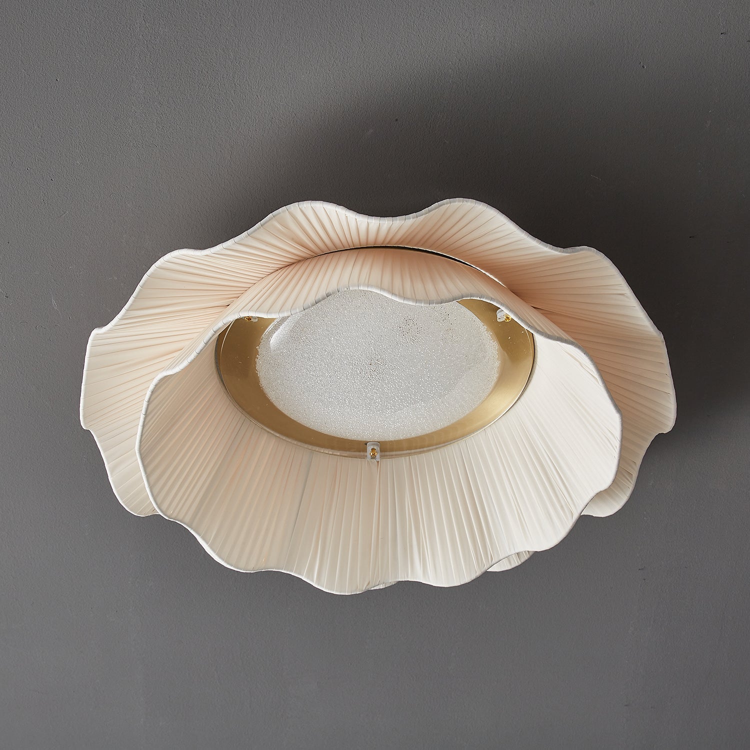Tirah Fabric Wave Ceiling Light Brass - Neutralighting